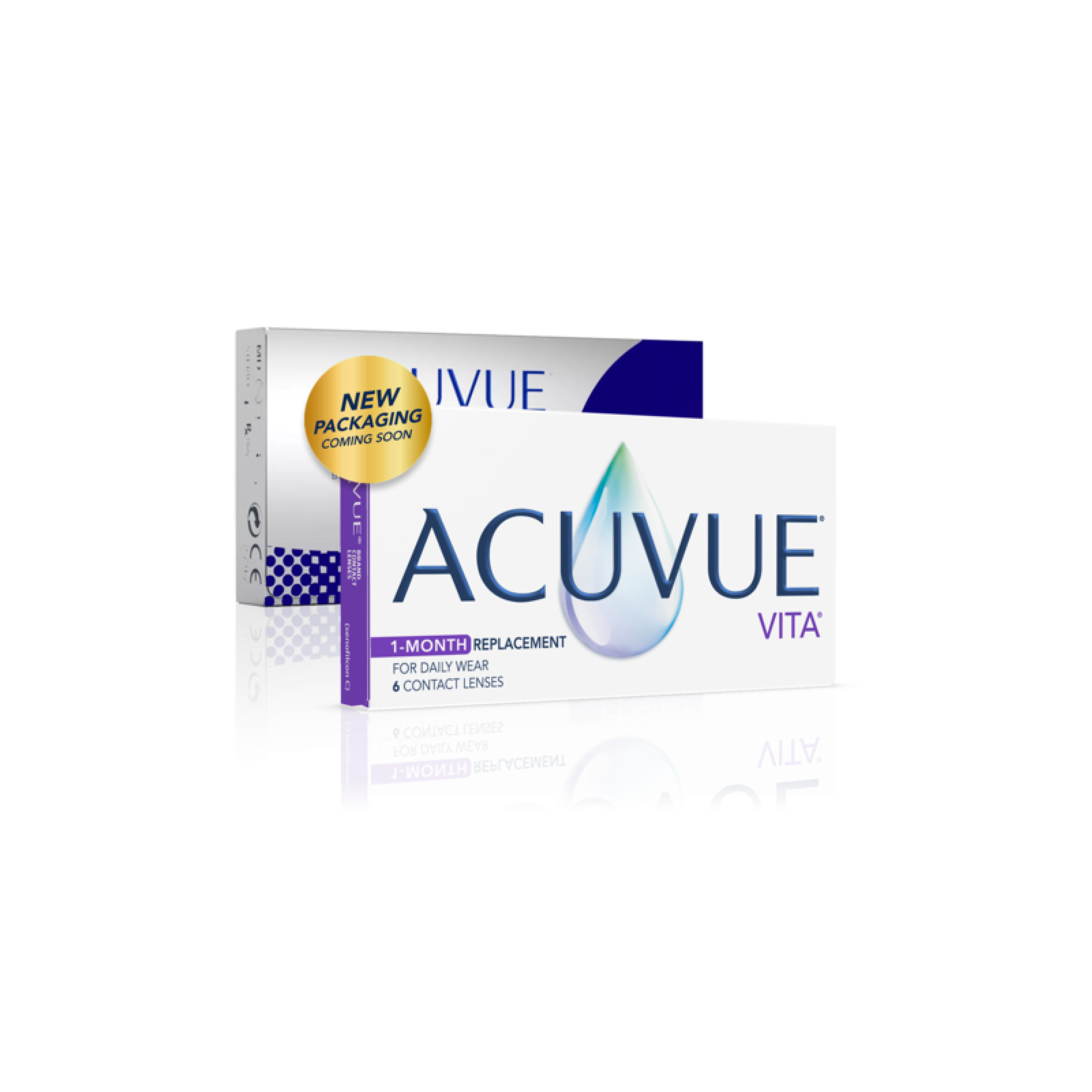 Old and new ACUVUE® VITA® pack shots side by side