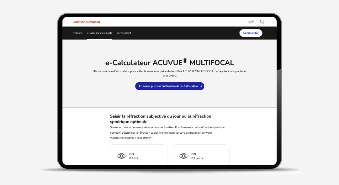 Illustration du calculateur d'ajustement multifocal
