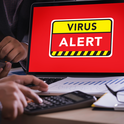 Ventana emergente de alerta de virus