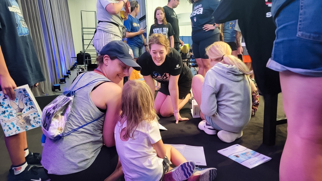 SURGE Chief Empowerment Officer, and 10-time Olympic medalist, Allison Schmitt at the 2024 US Olympic Swimming Trials.