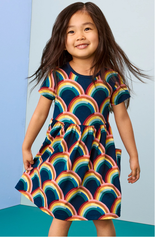 children's dresses near me Girls Mommy And Short Sleeve Floral Print Woven Tiered Dress - PINK perfect for island escapes Children dress 3647