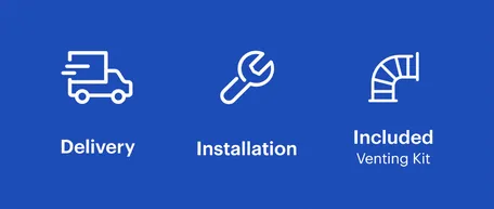 Washing machine delivery, installation and included venting kit.
