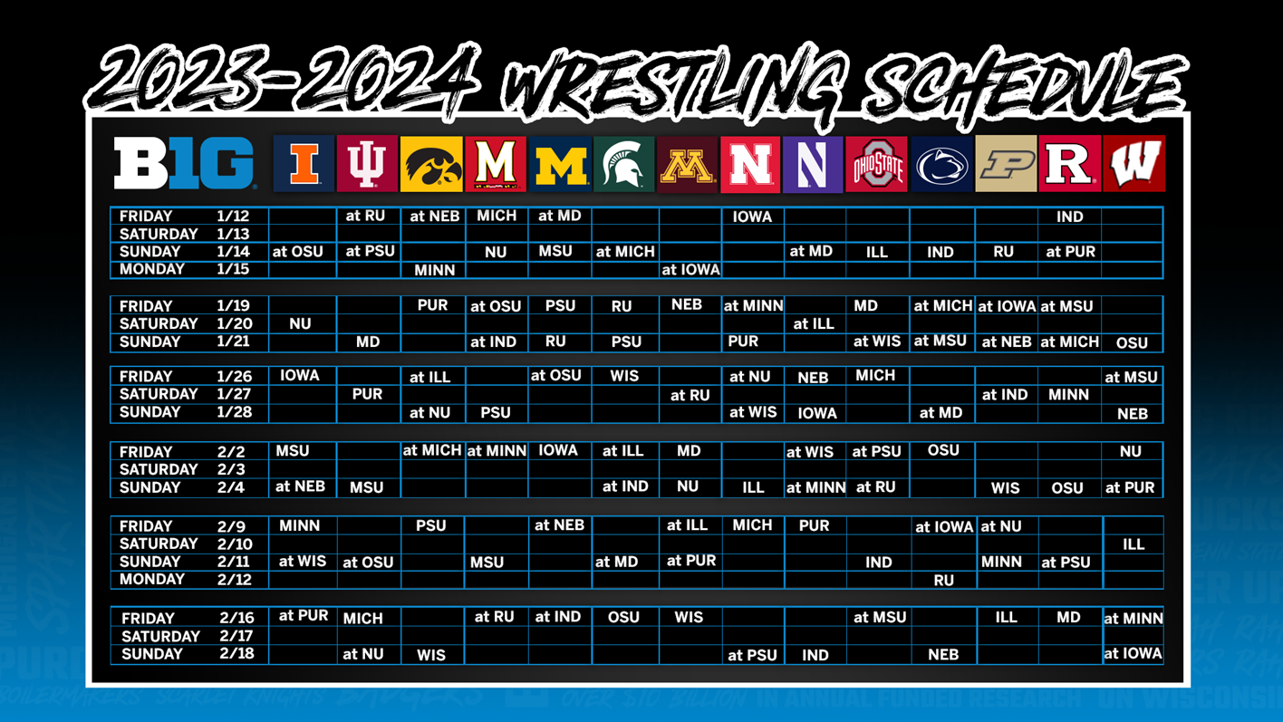 202324 Big Ten Wrestling Schedule Announced