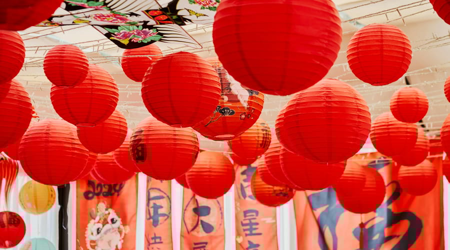 Lámparas rojas para el Año Nuevo Chino.