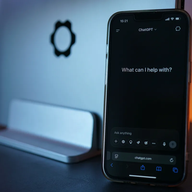 Teléfono con el chat de voz activado para practicar idiomas.
