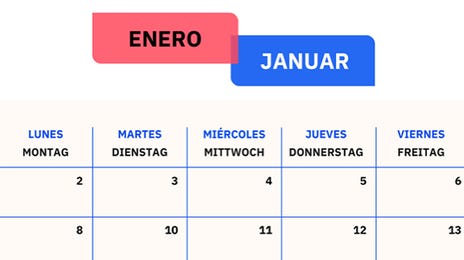 Calendario en alemán 2023