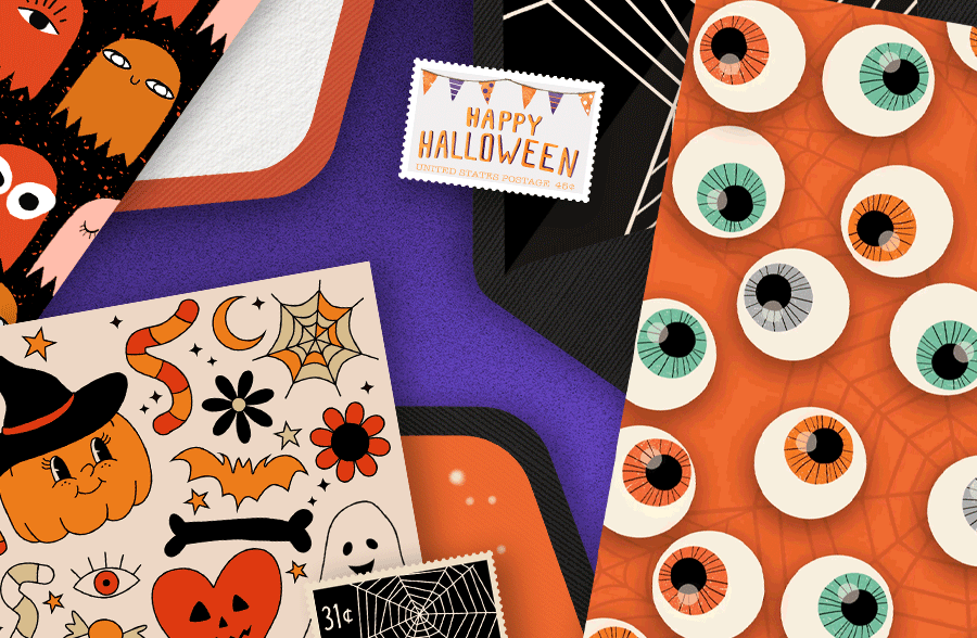 A collection of Halloween themed Creatacards