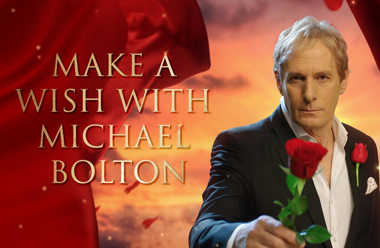 Michael Bolton Holding a Rose