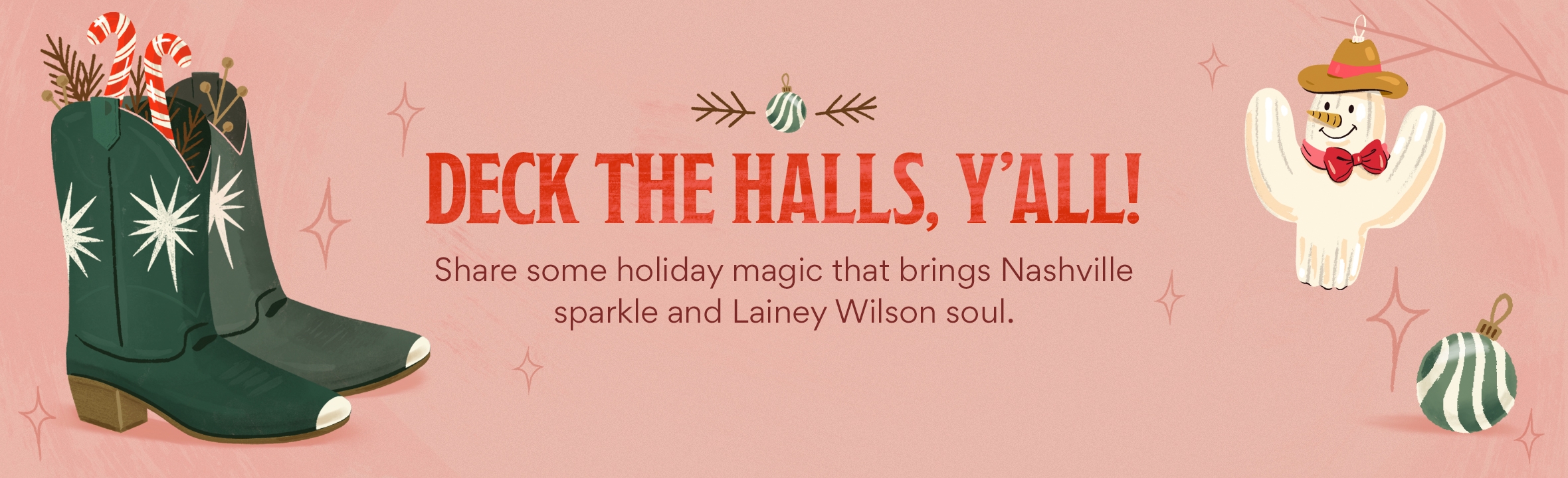 Lainey Wilson deck the halls, y'all new Christmas card collection