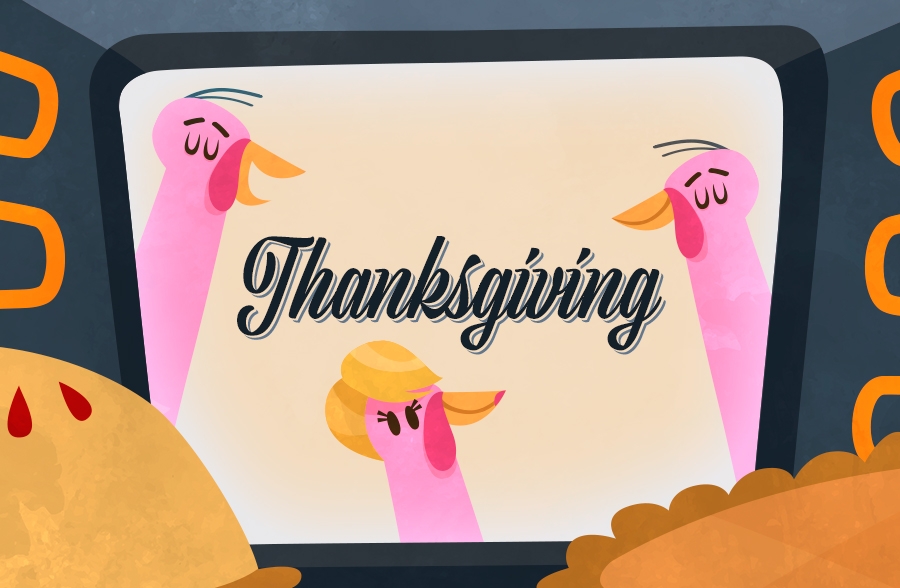 A couple of turkeys on Thanksgiving.