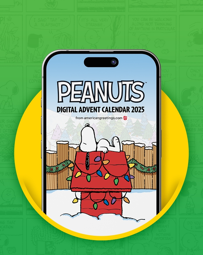 Peanuts Digital Advent Calendar logo in an iPhone