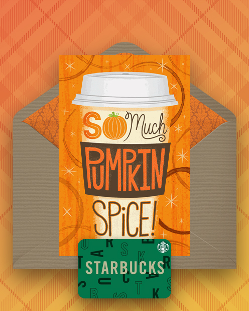 Pumpkin Spice Card and Starbucks Gift Card