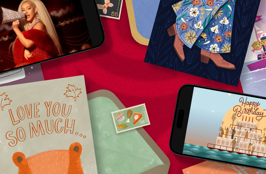 Variety of seasonal fall products on the red AG logo.