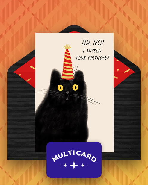 Belated Birthday Cat and Multi-Card Gift Card