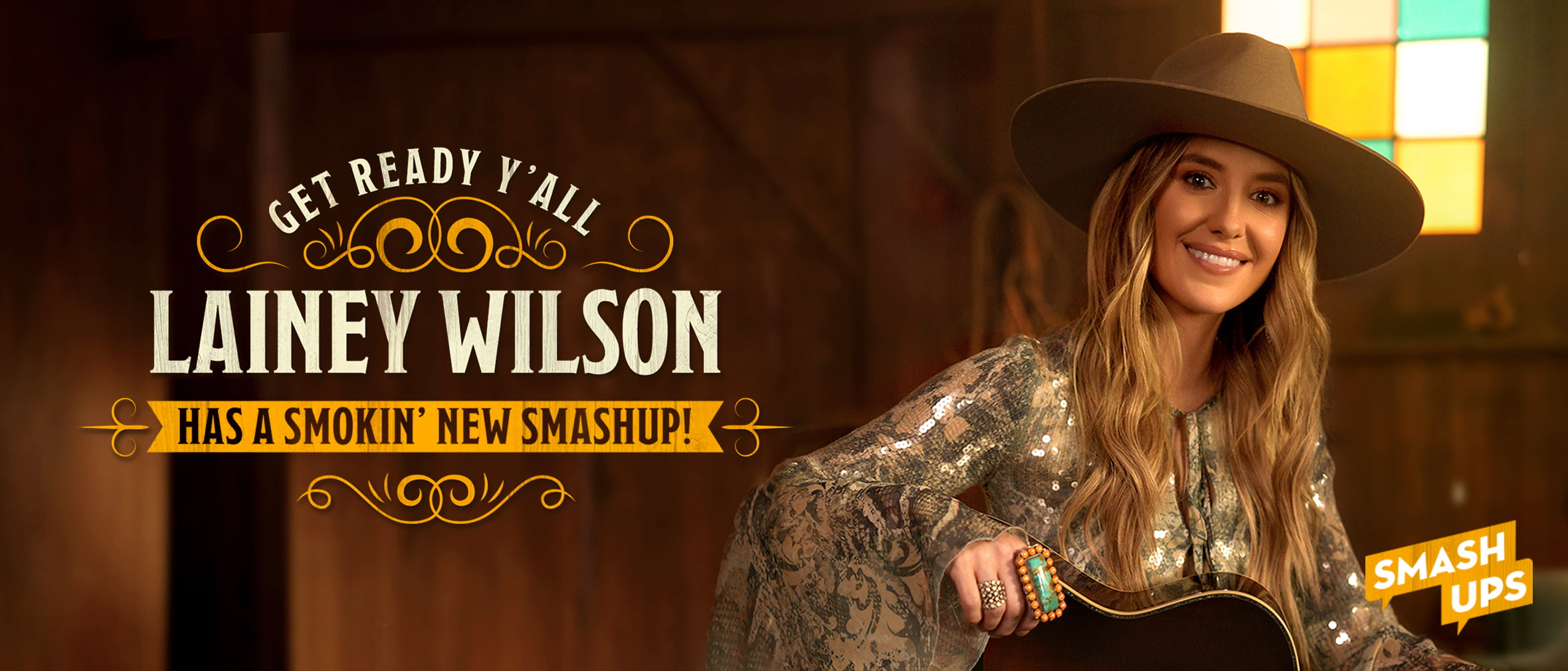Banner announcing the debut SmashUp of Lainey Wilson