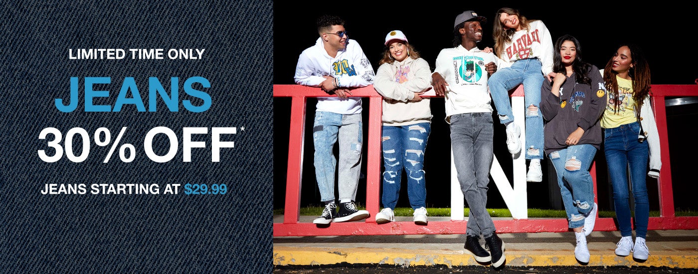 Limited Time Only - Jeans 30% Off - Jeans Starting At $29.99