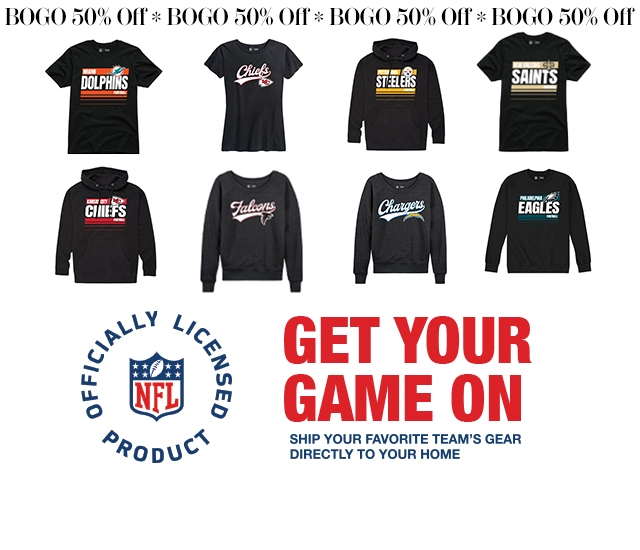 Get your game on. Ship your favorite team's gear directly to your home