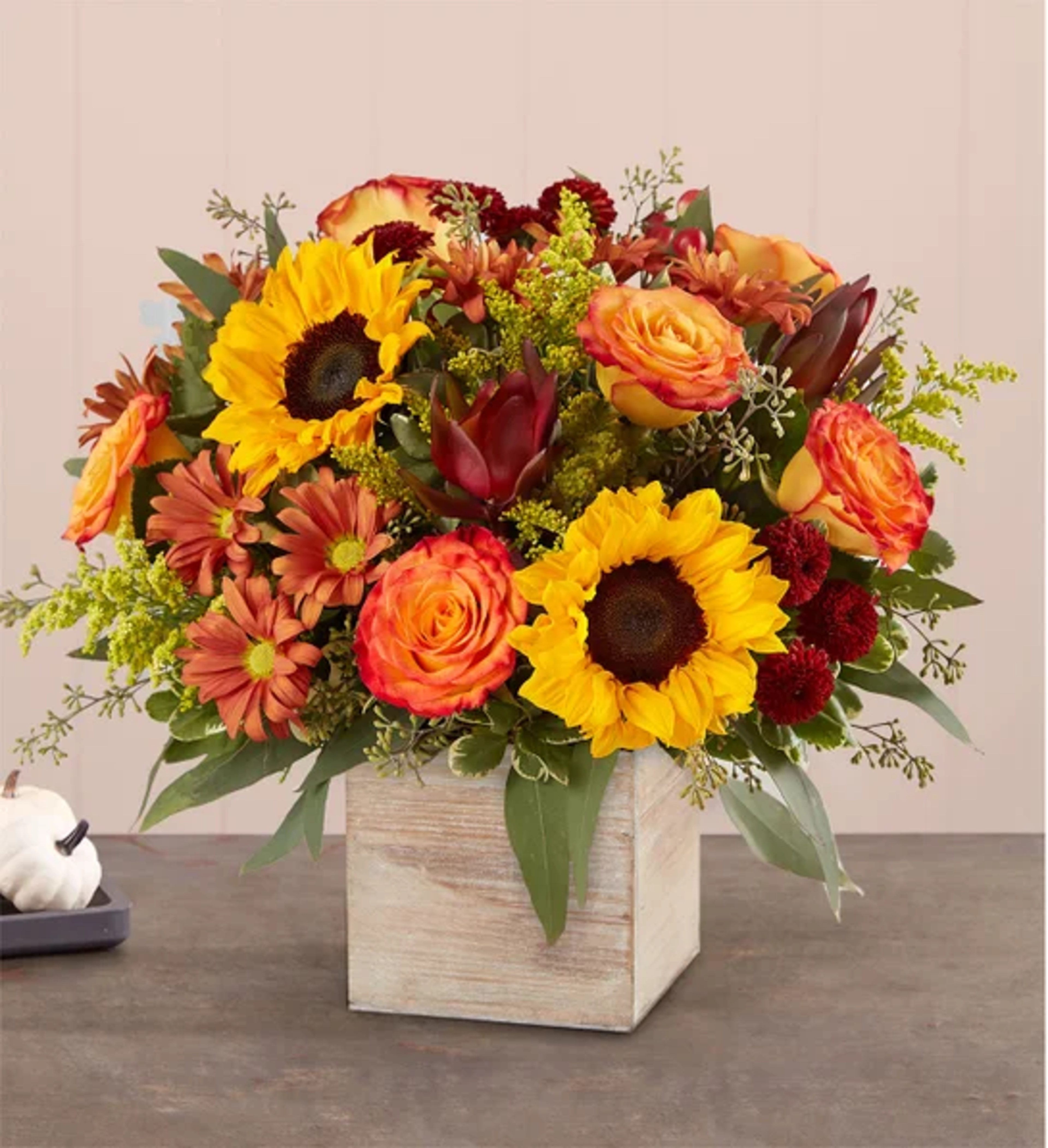 thanksgiving host gifts harvest glow bouquet flowers