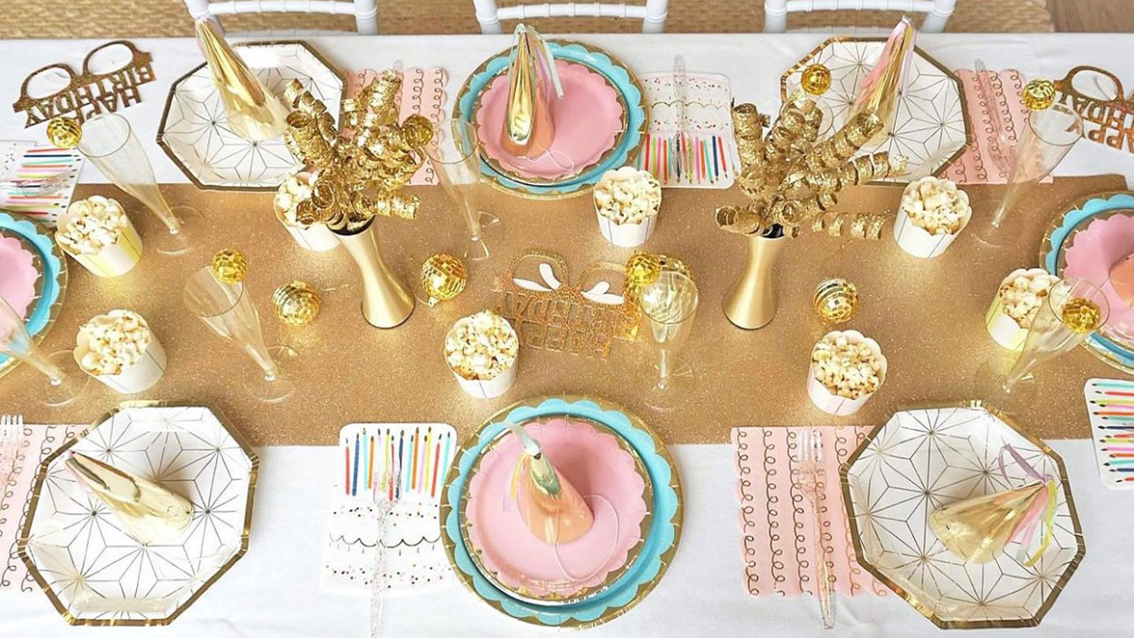 golden birthday tablescape hero