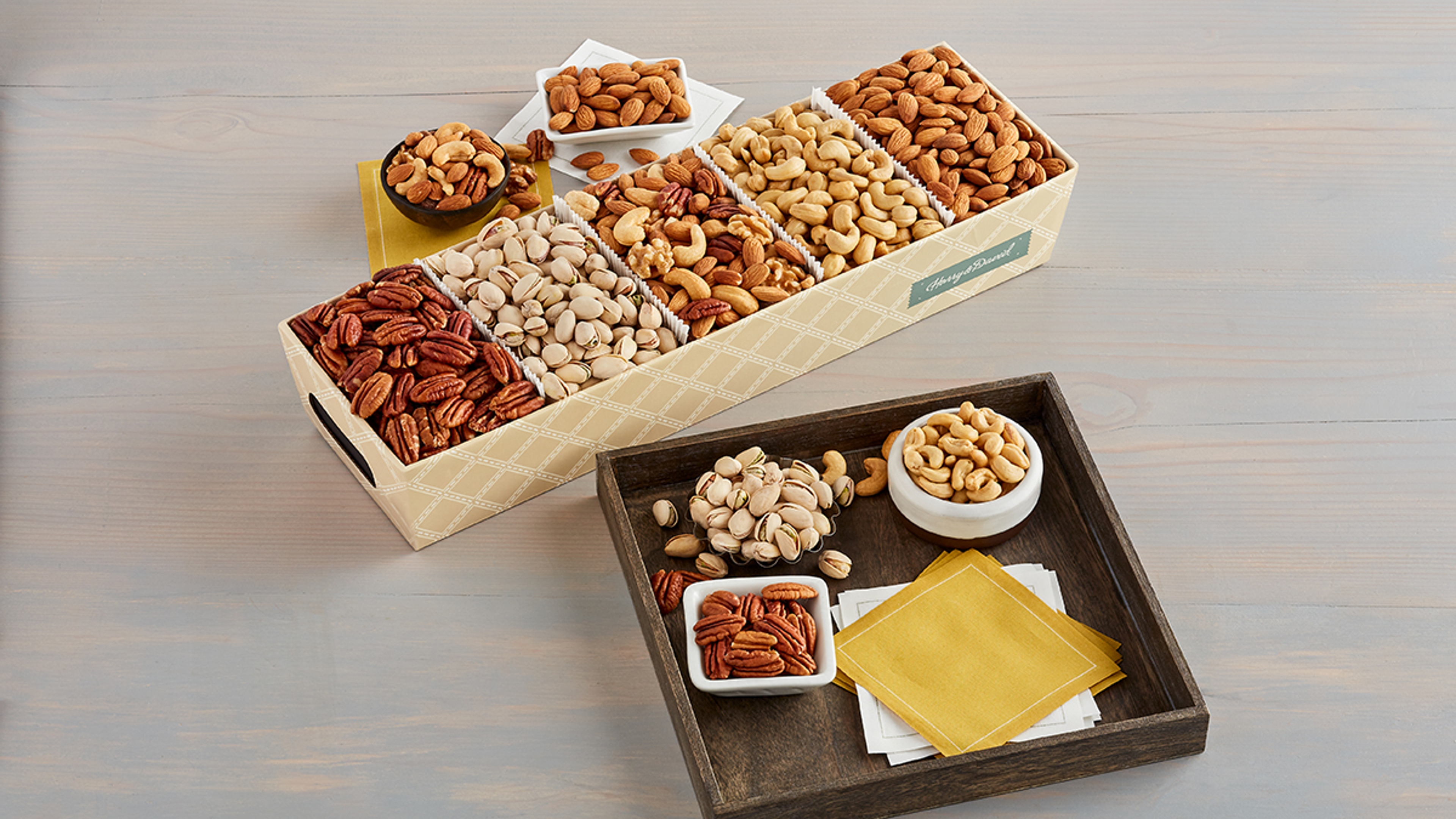 How to store nuts with a box of nuts and platter.