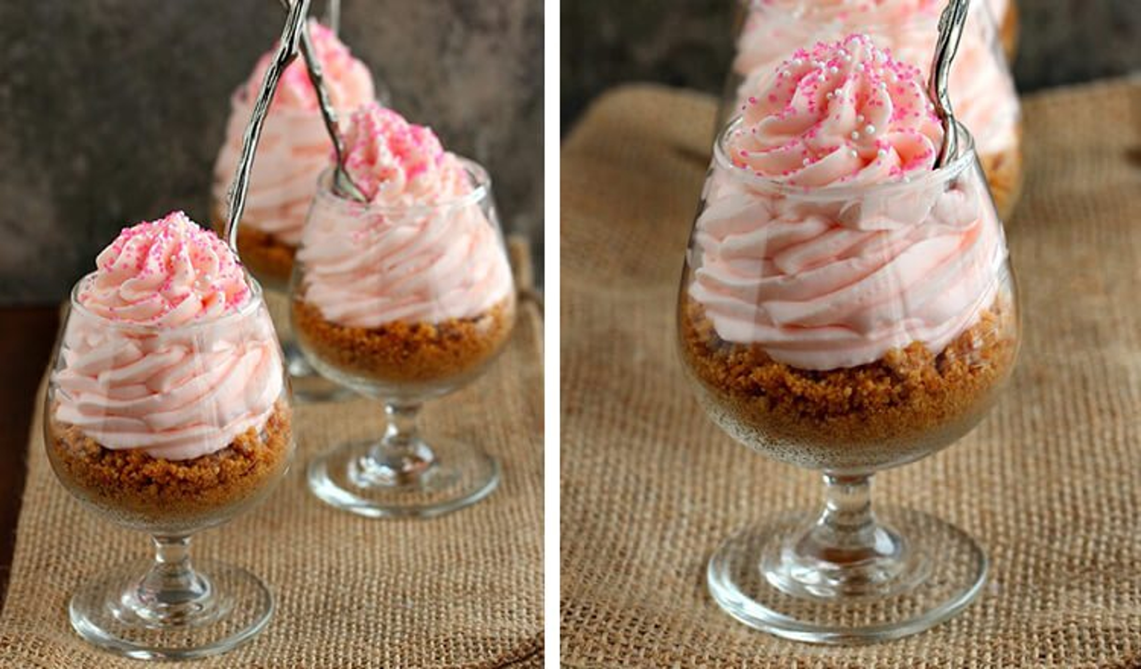 Pink Lemonade No Bake Cheesecake Parfaits