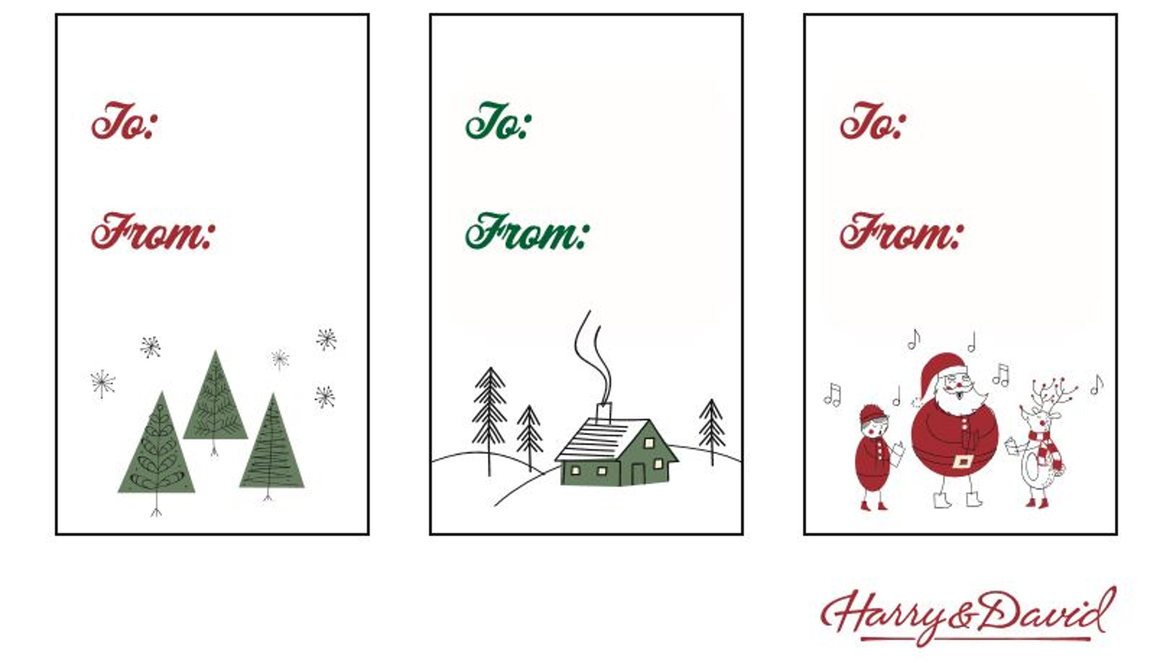christmas coloring pages & gift tags| the tableharry & david