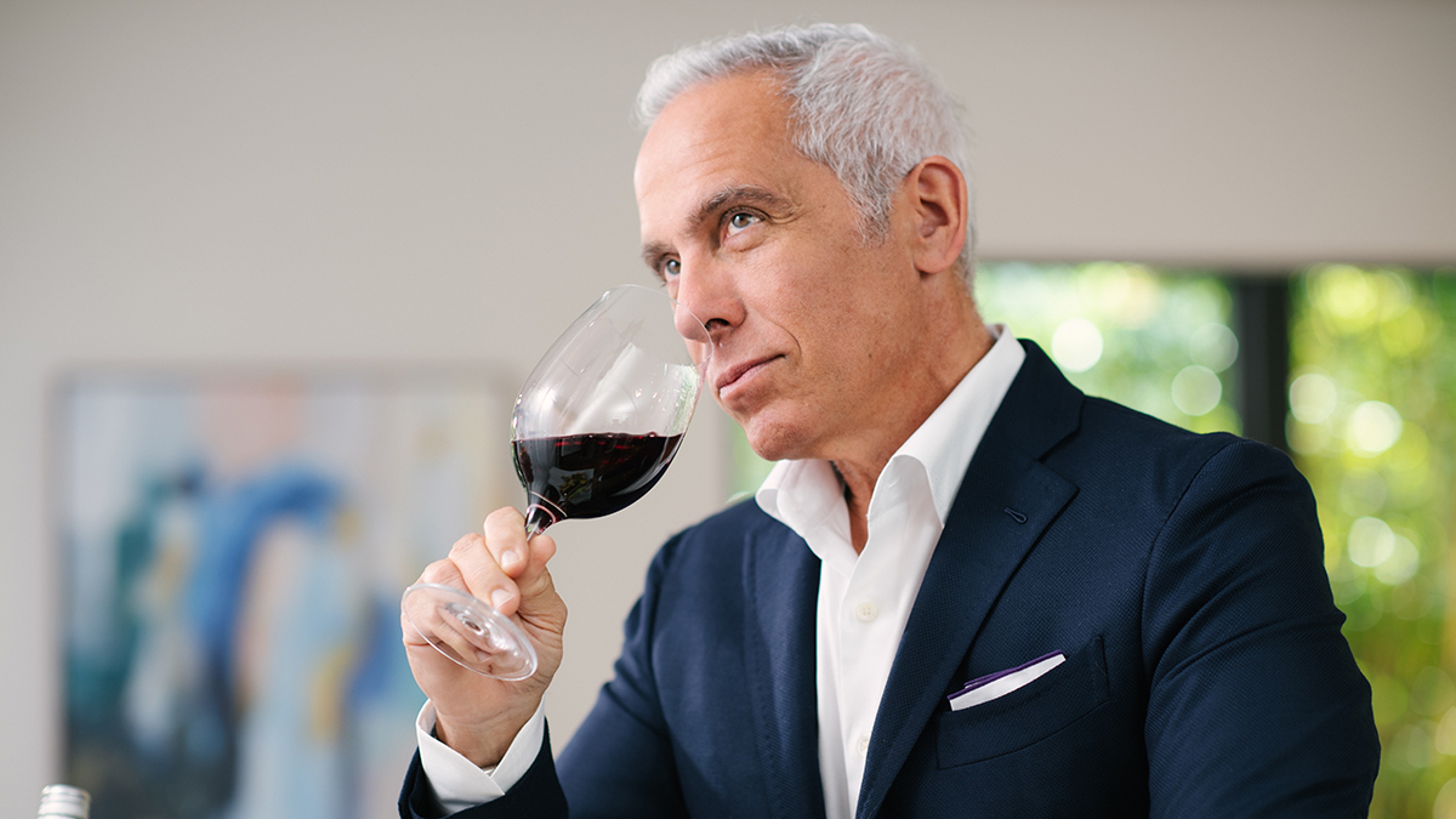 Chef Zakarian drinking wine