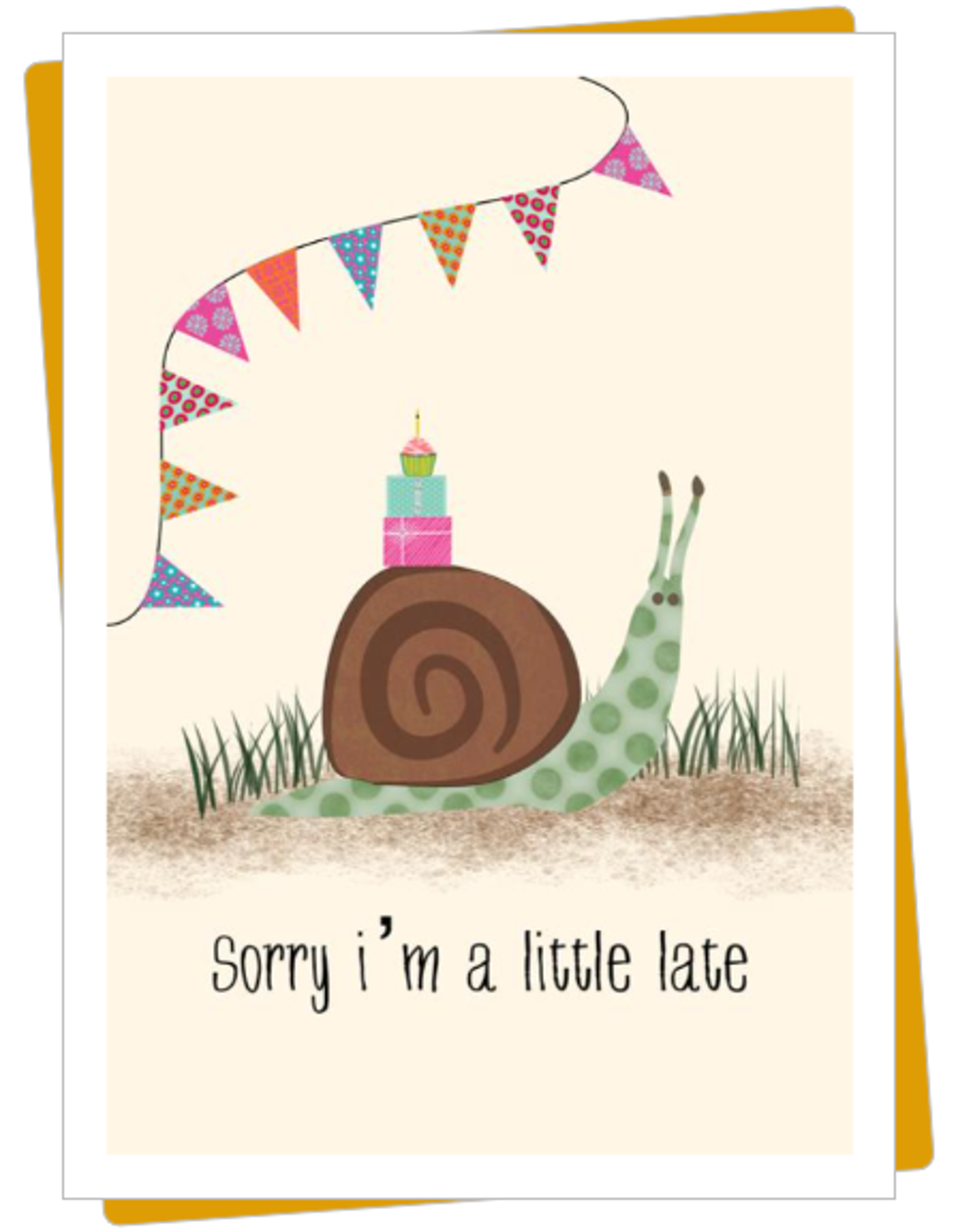 belated birthday wishes snail card