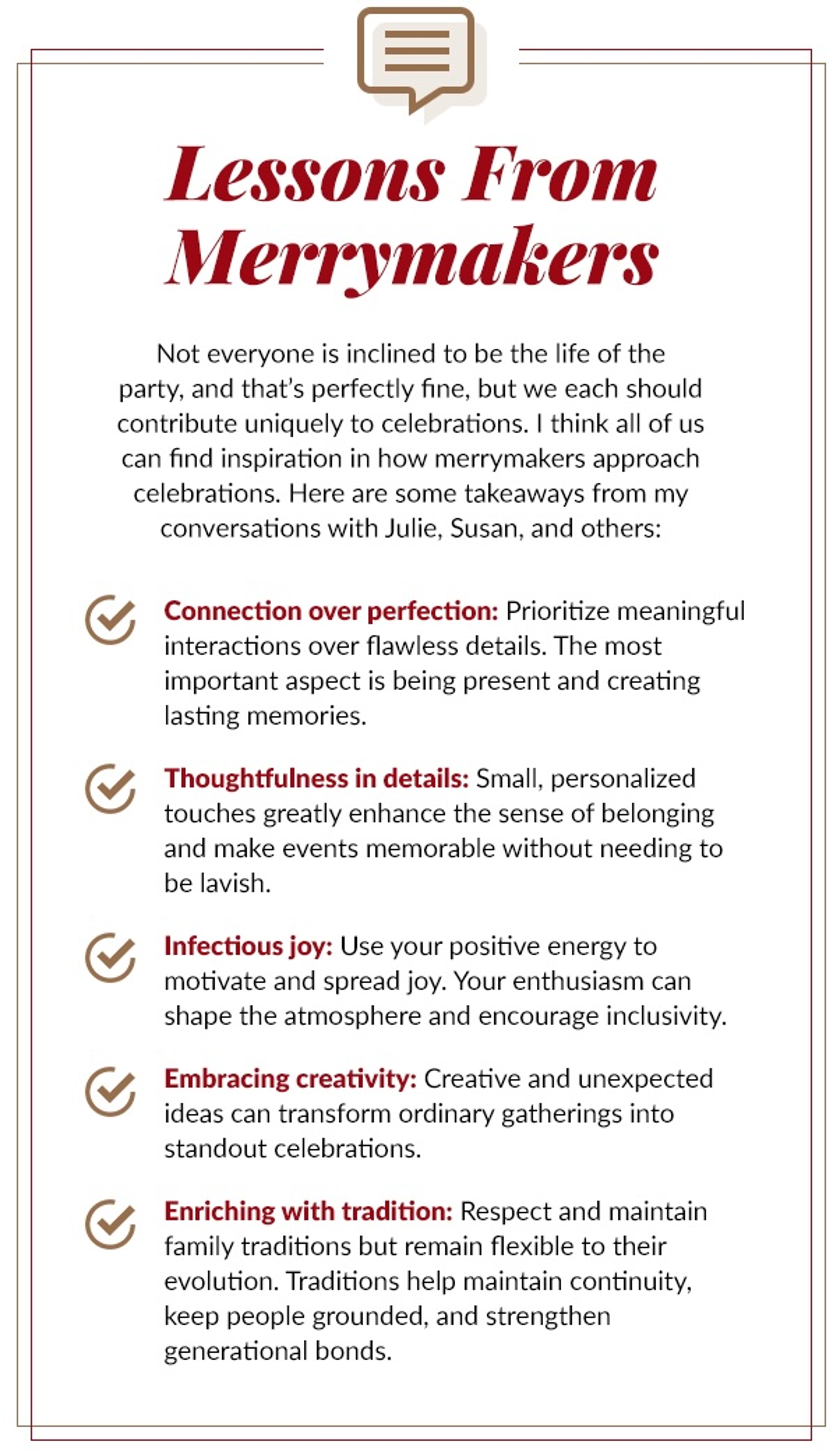 Lessons from Merrymakers infographic