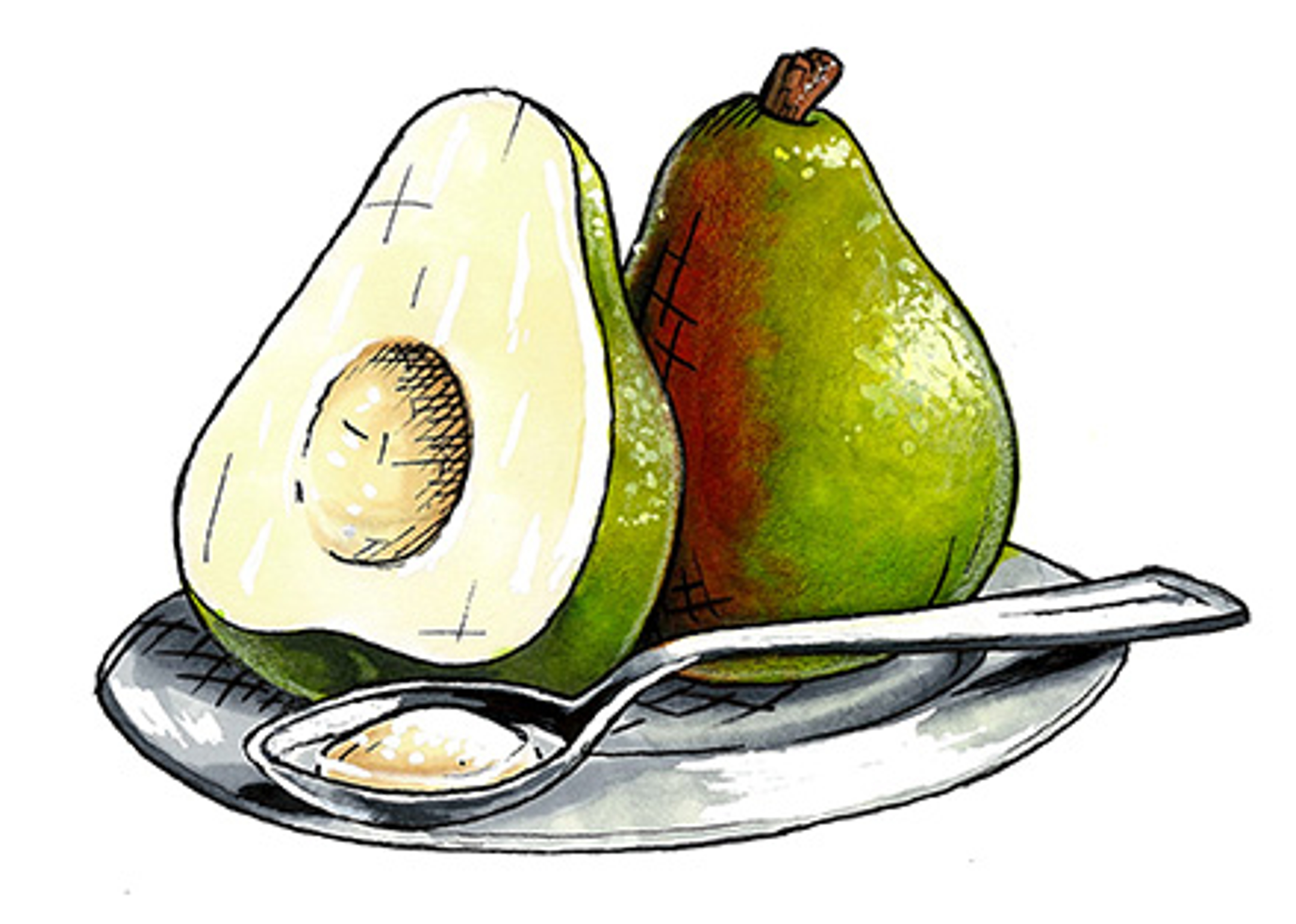 pear spoon illustration