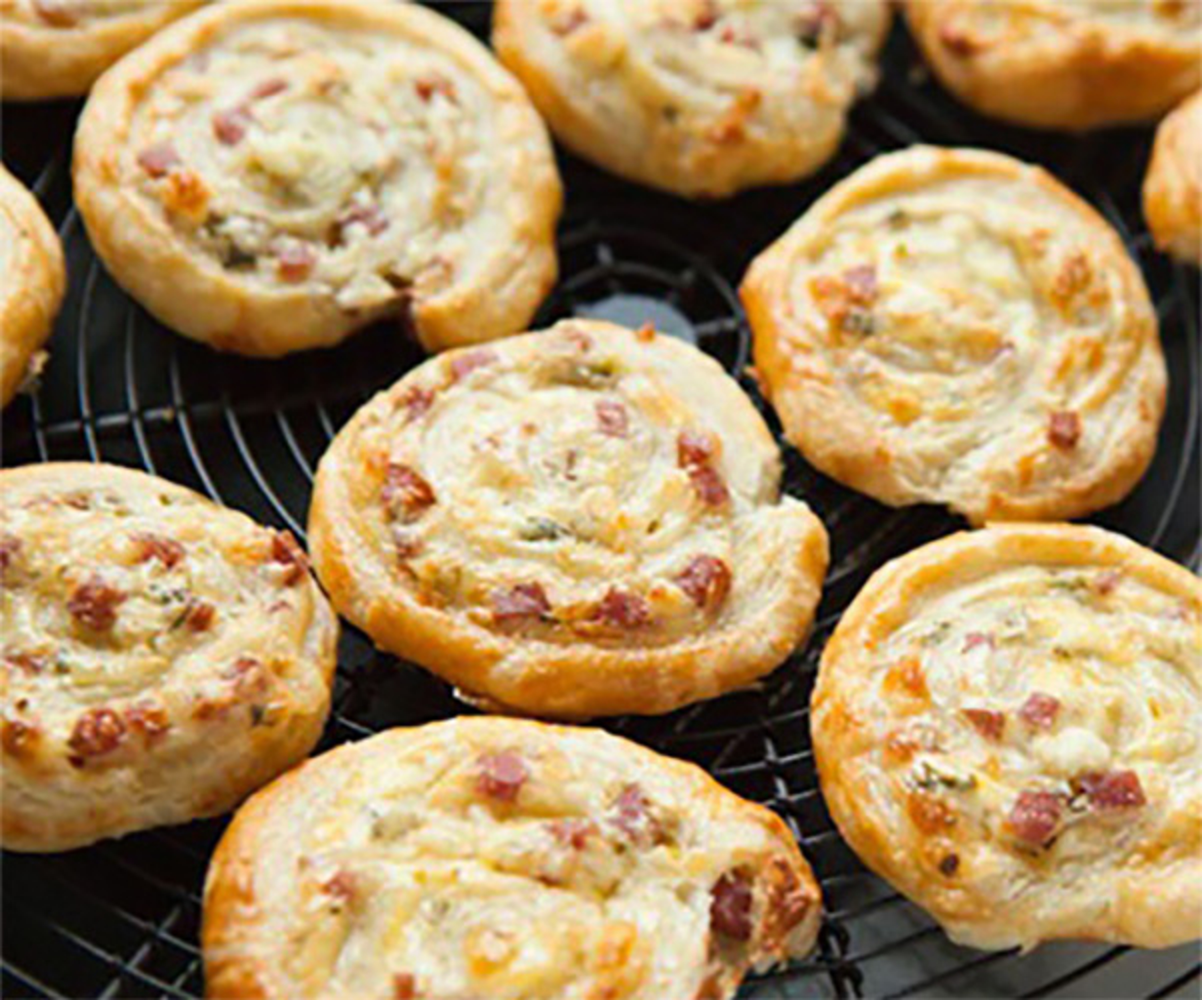 cheddar smoked sausage pinwheel recipe image