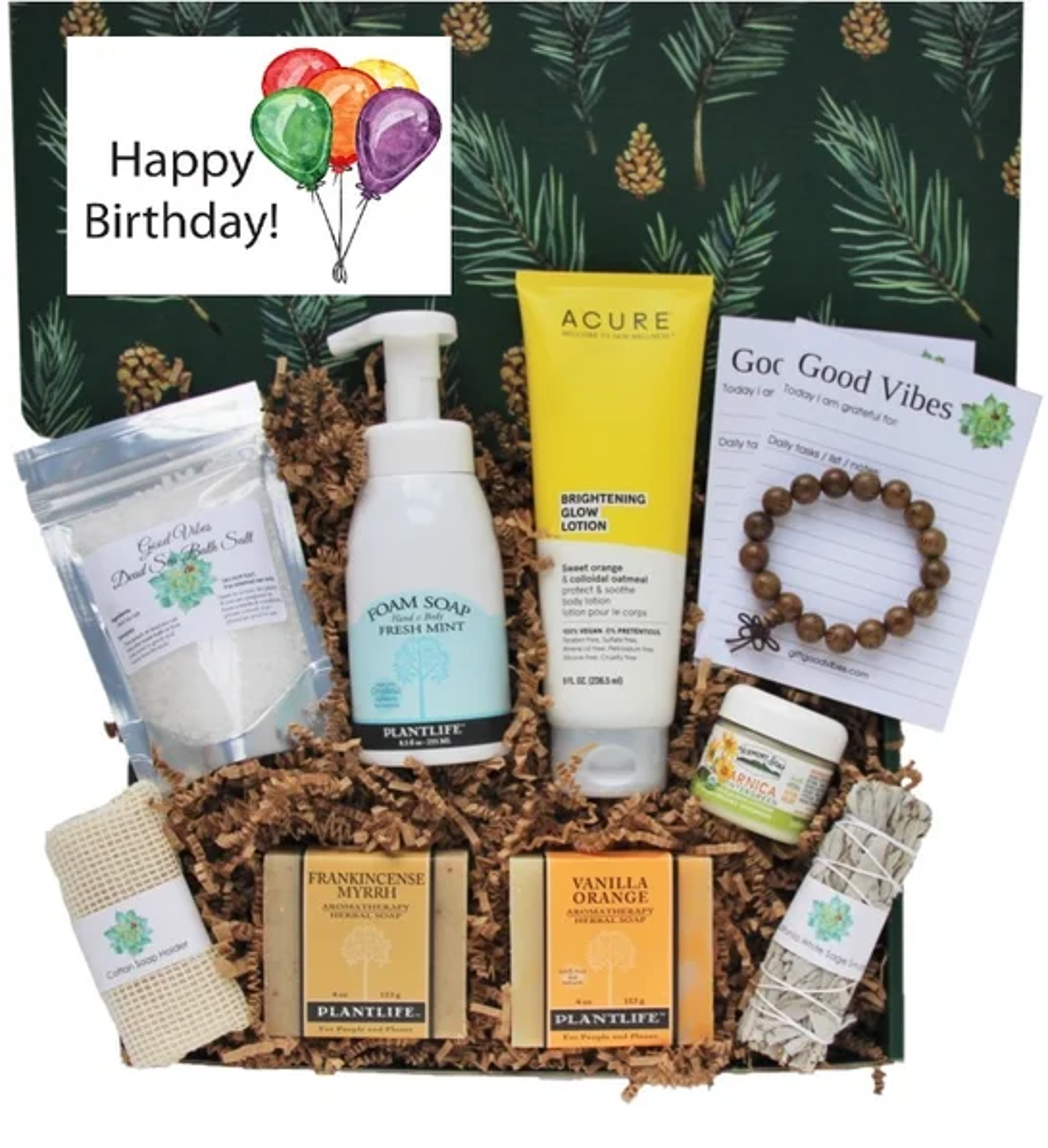 gifts for men good vibes happy birthday spa gift basket