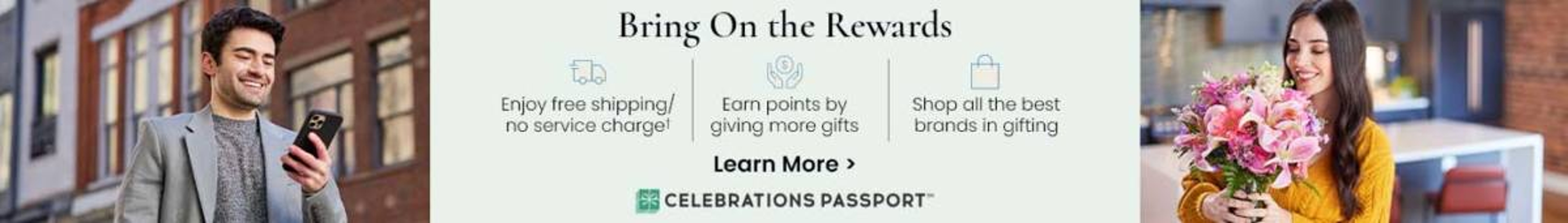 Celebrations Passport Rewards Program promo Learn More