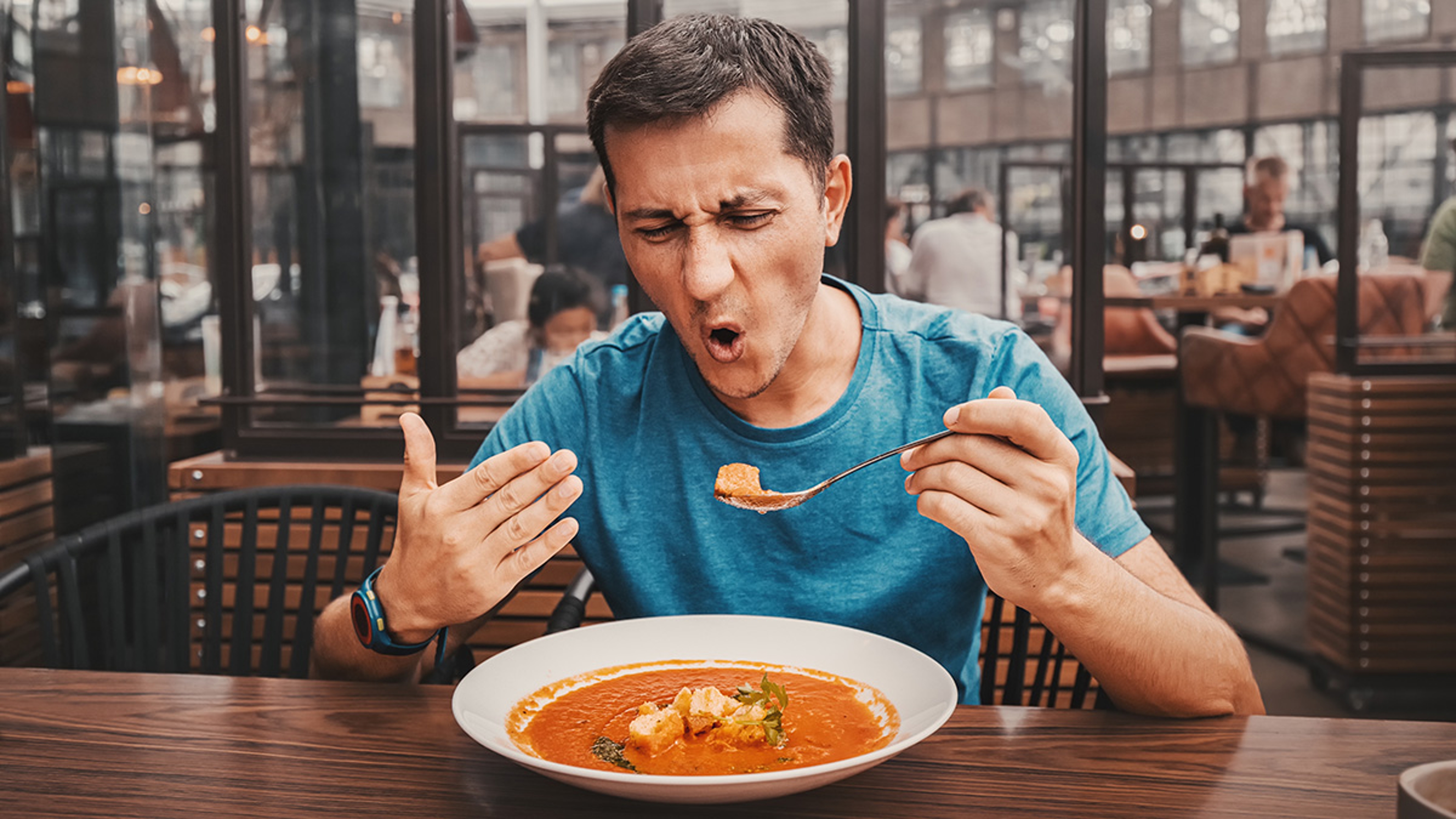 Article Cards Featured Image spicy food gifts man eating soup