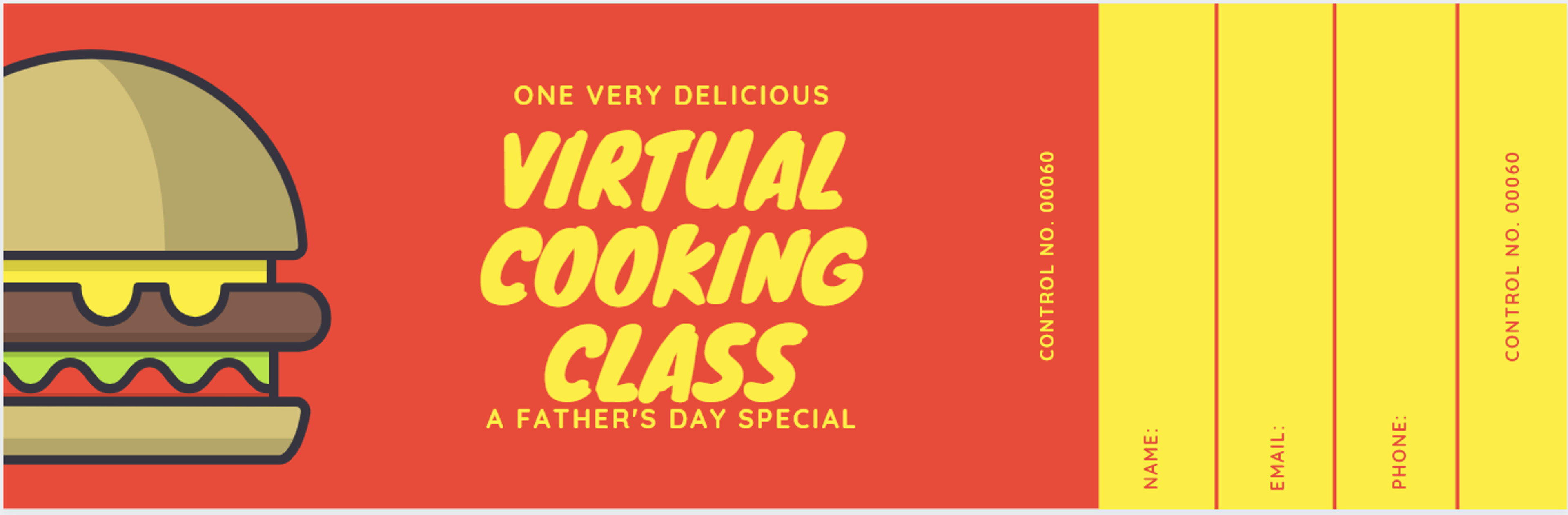 Father's day coupon: virtual cooking class
