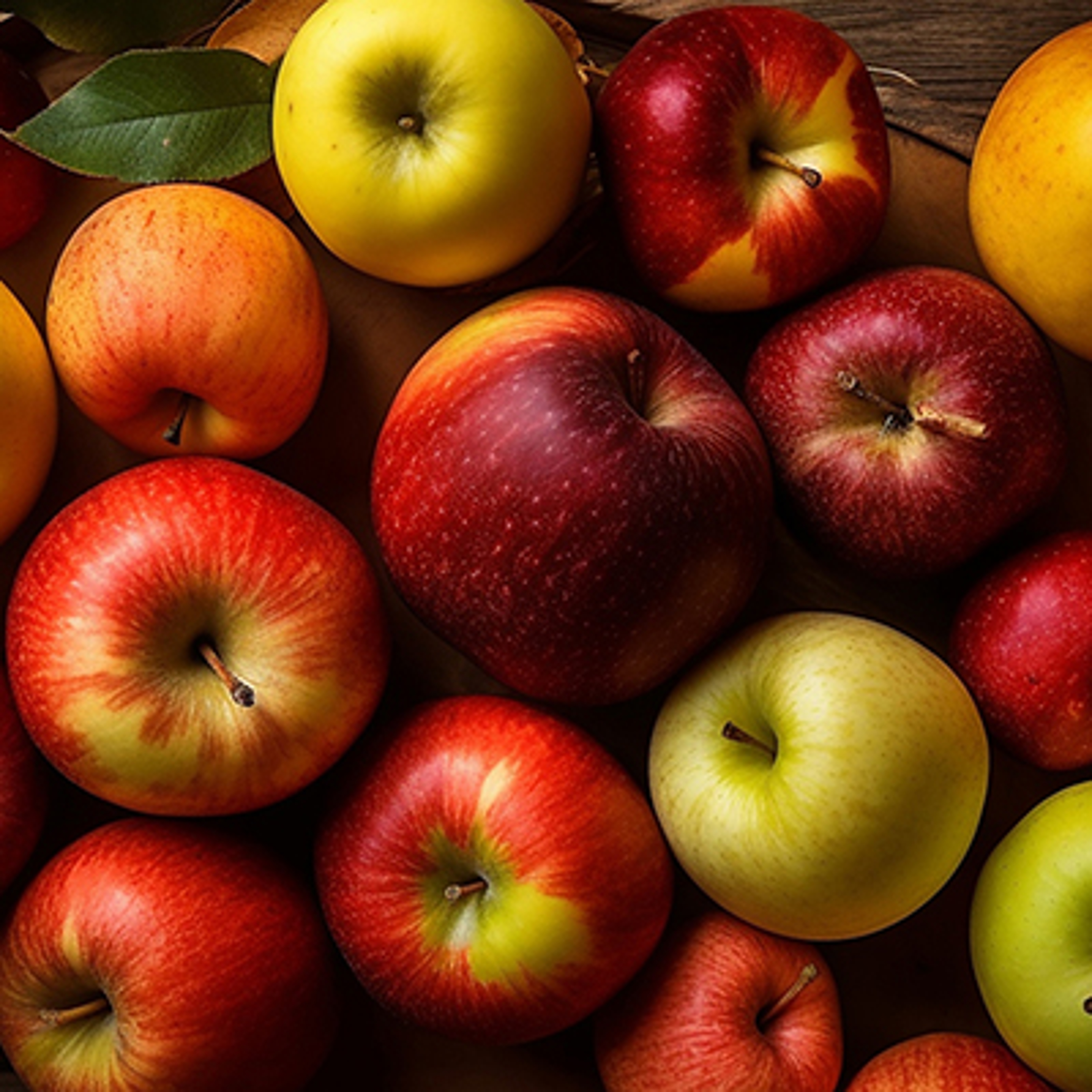 A collection of different types of apples.