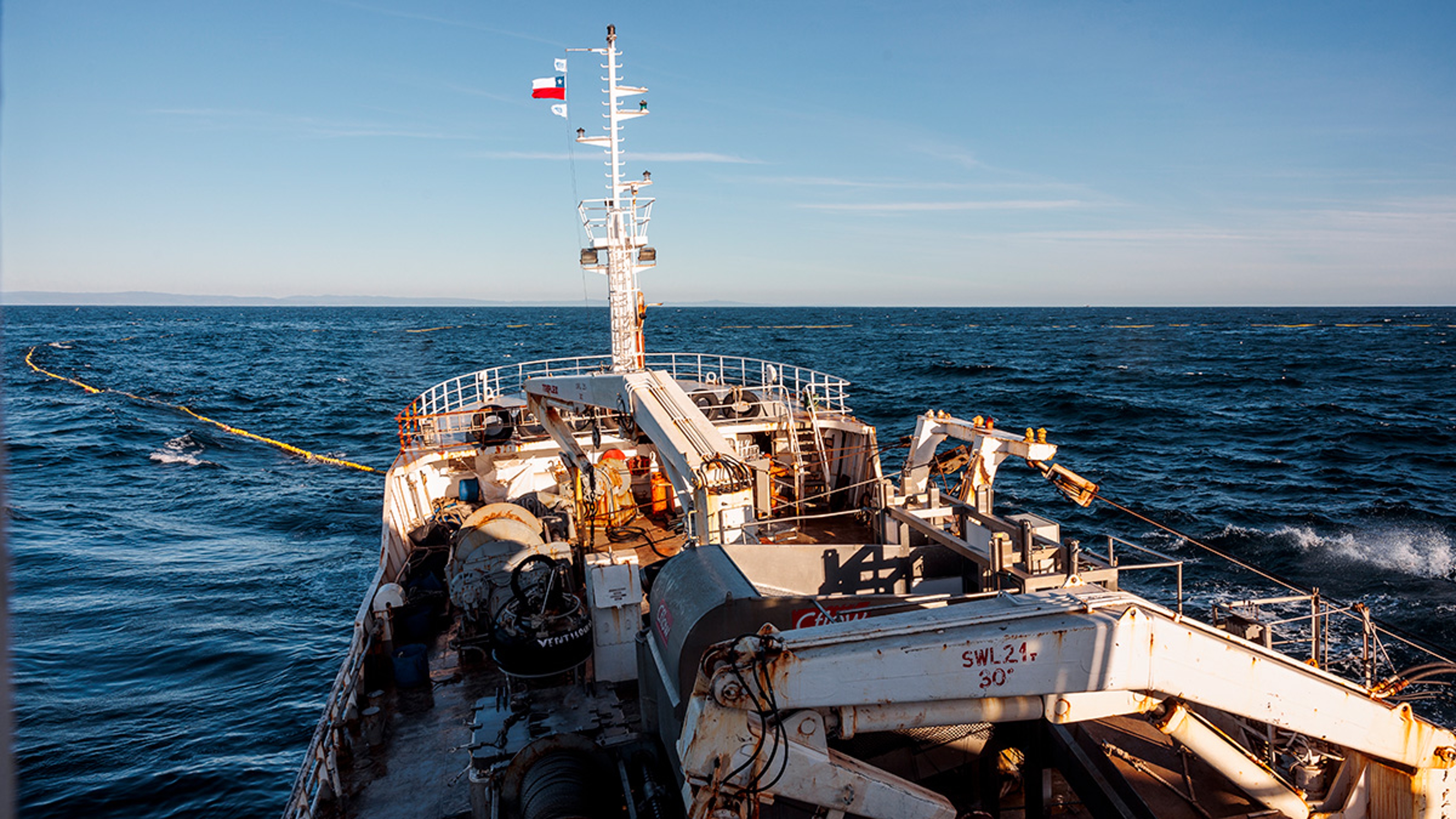 Fishing boat on the open sea.