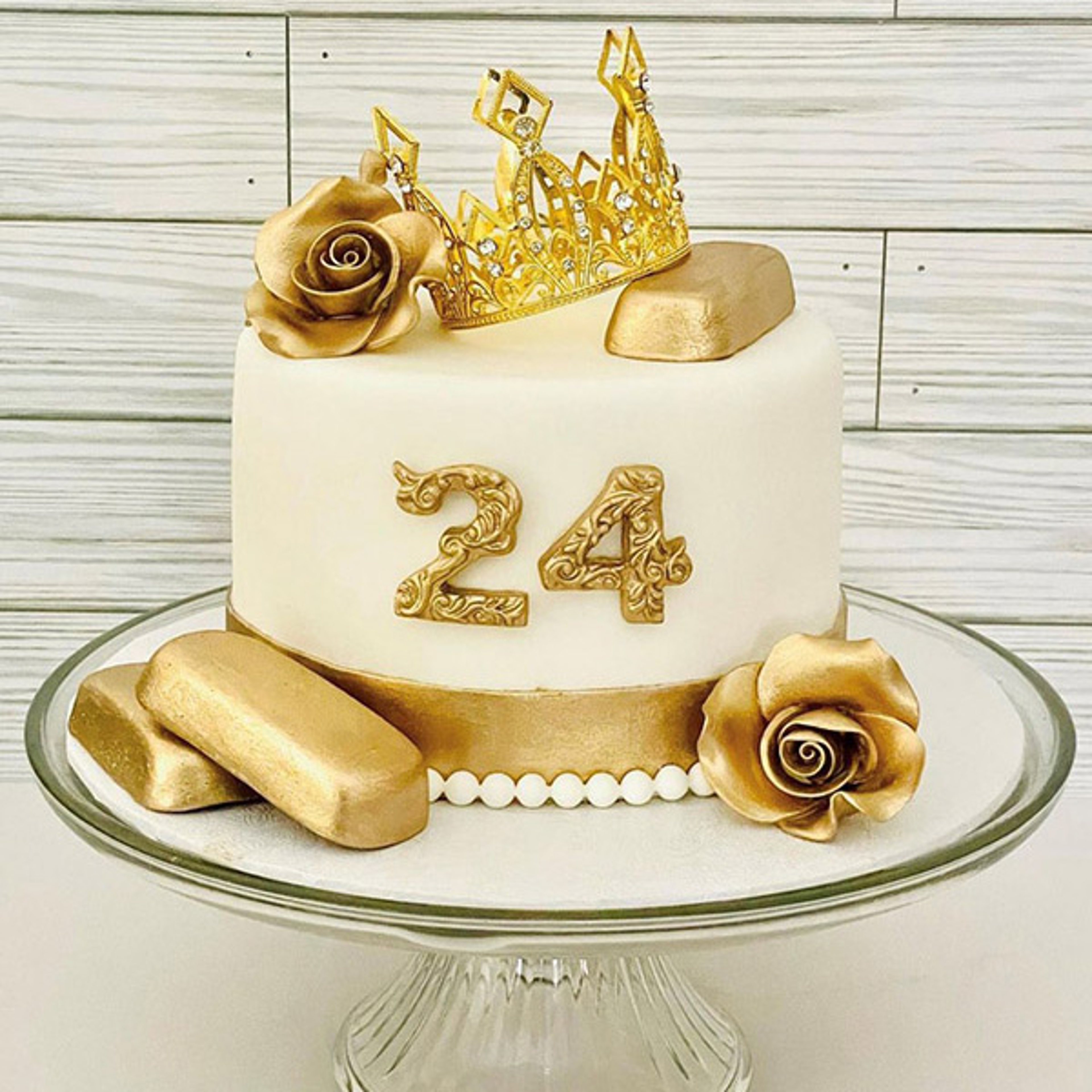 Golden birthday cake