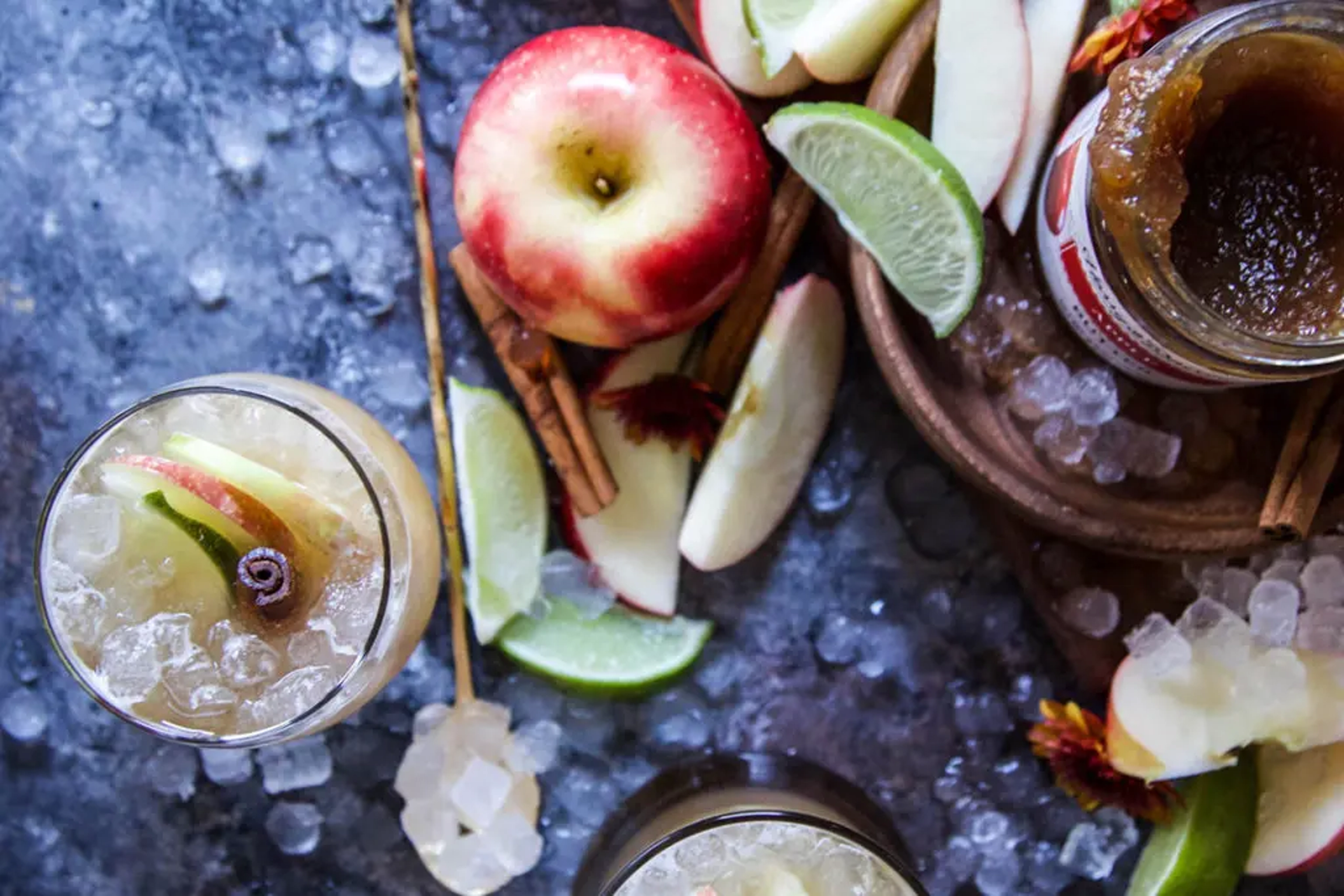 fall cocktail bourbon mule apple butter ingredients