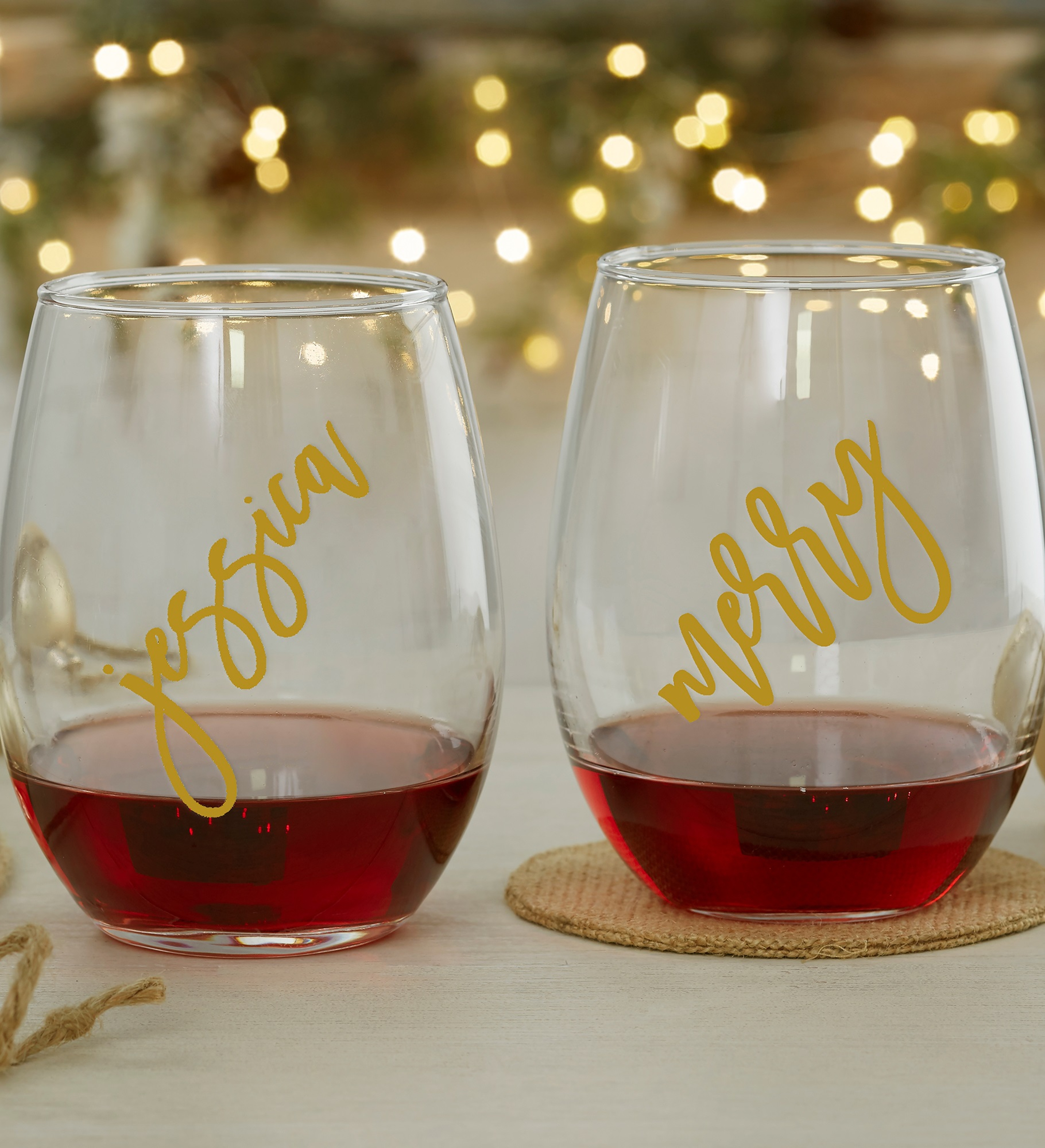 stocking stuffer ideas Christmas Cheers Personalized Wine Glass Collection