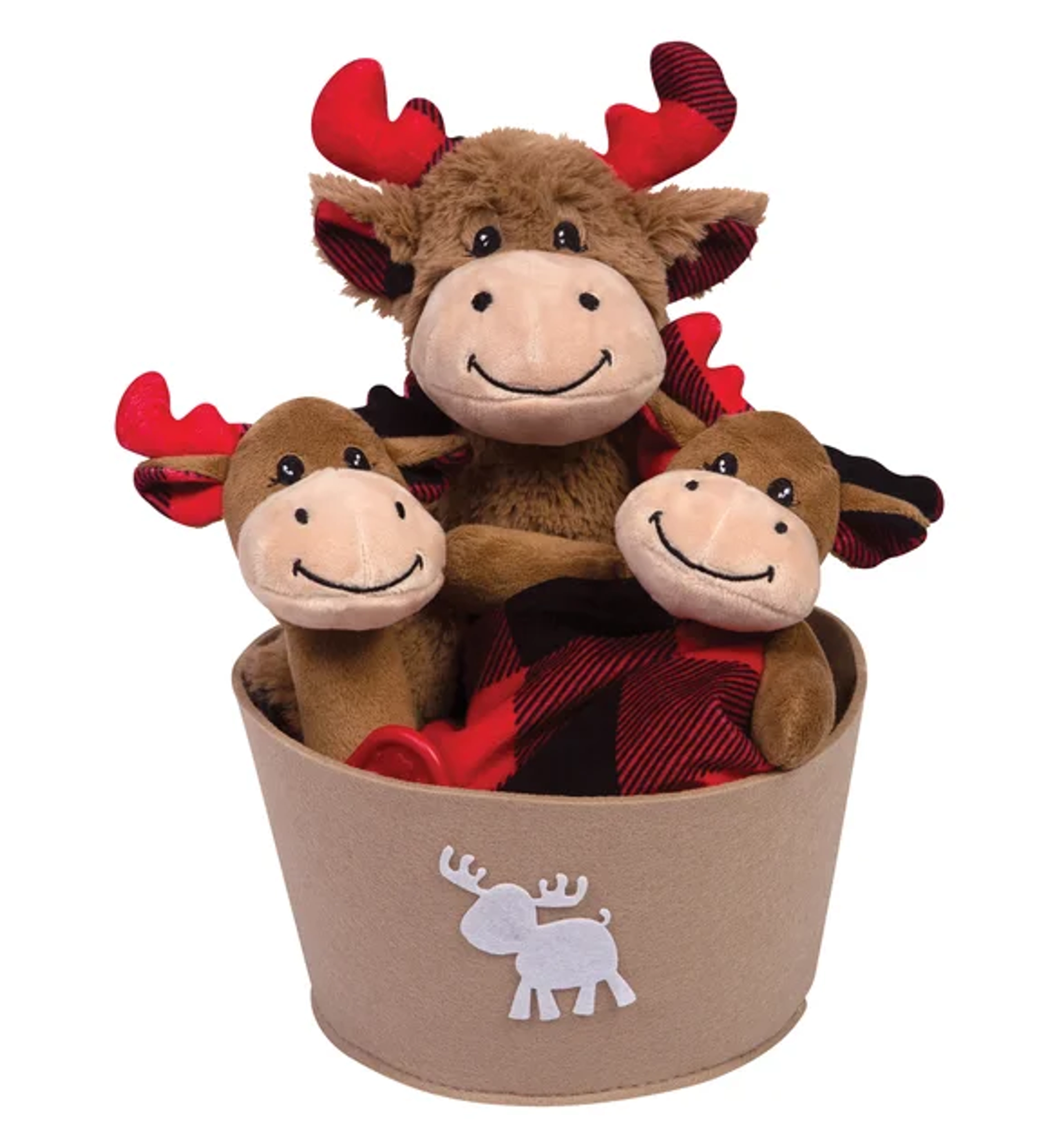 gifts for new parents with moose plush gift set bucket