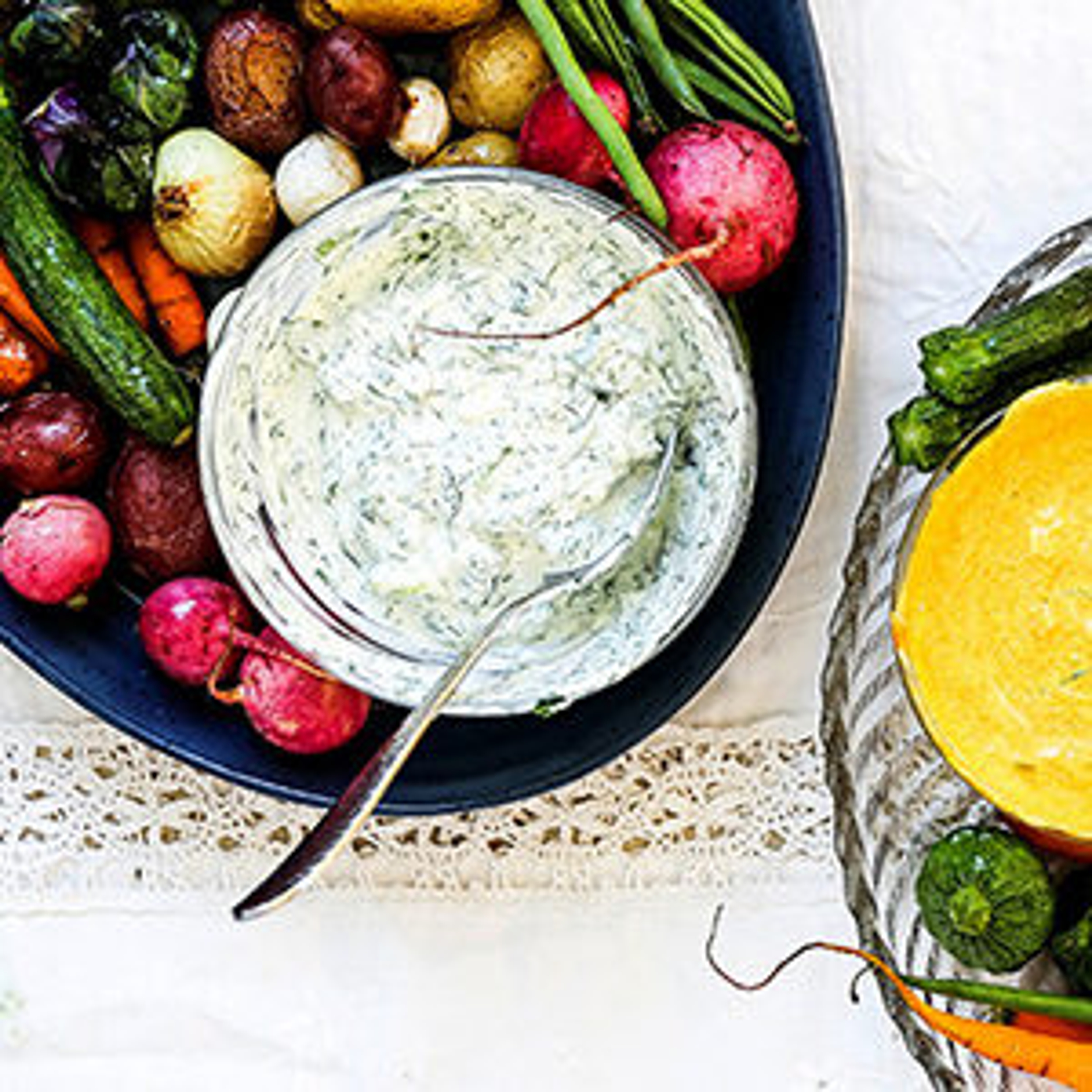 spring recipes Baby Vegetable Platter Dips x