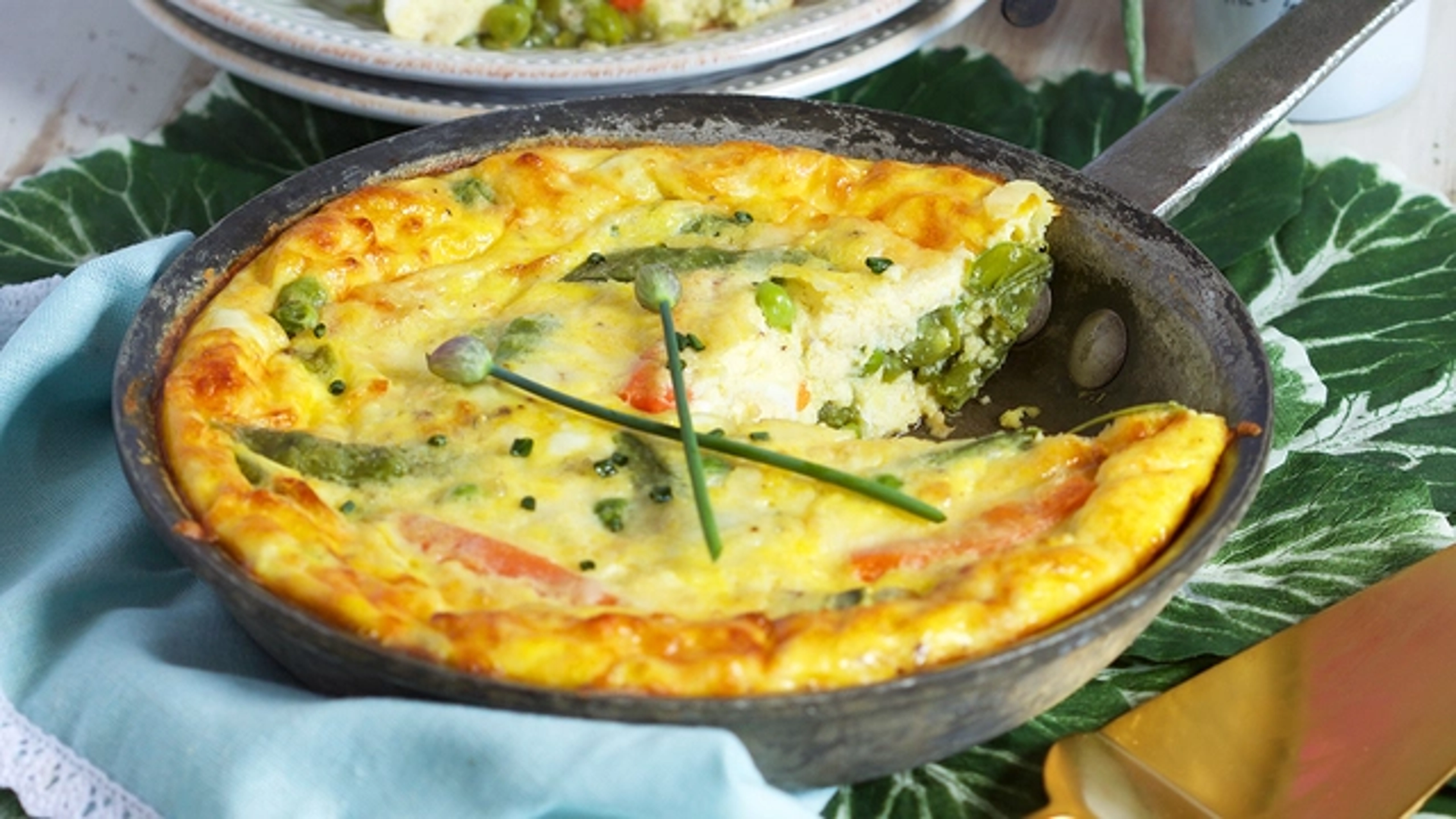 St. Patrick's Day food with a frittata in a skillet.