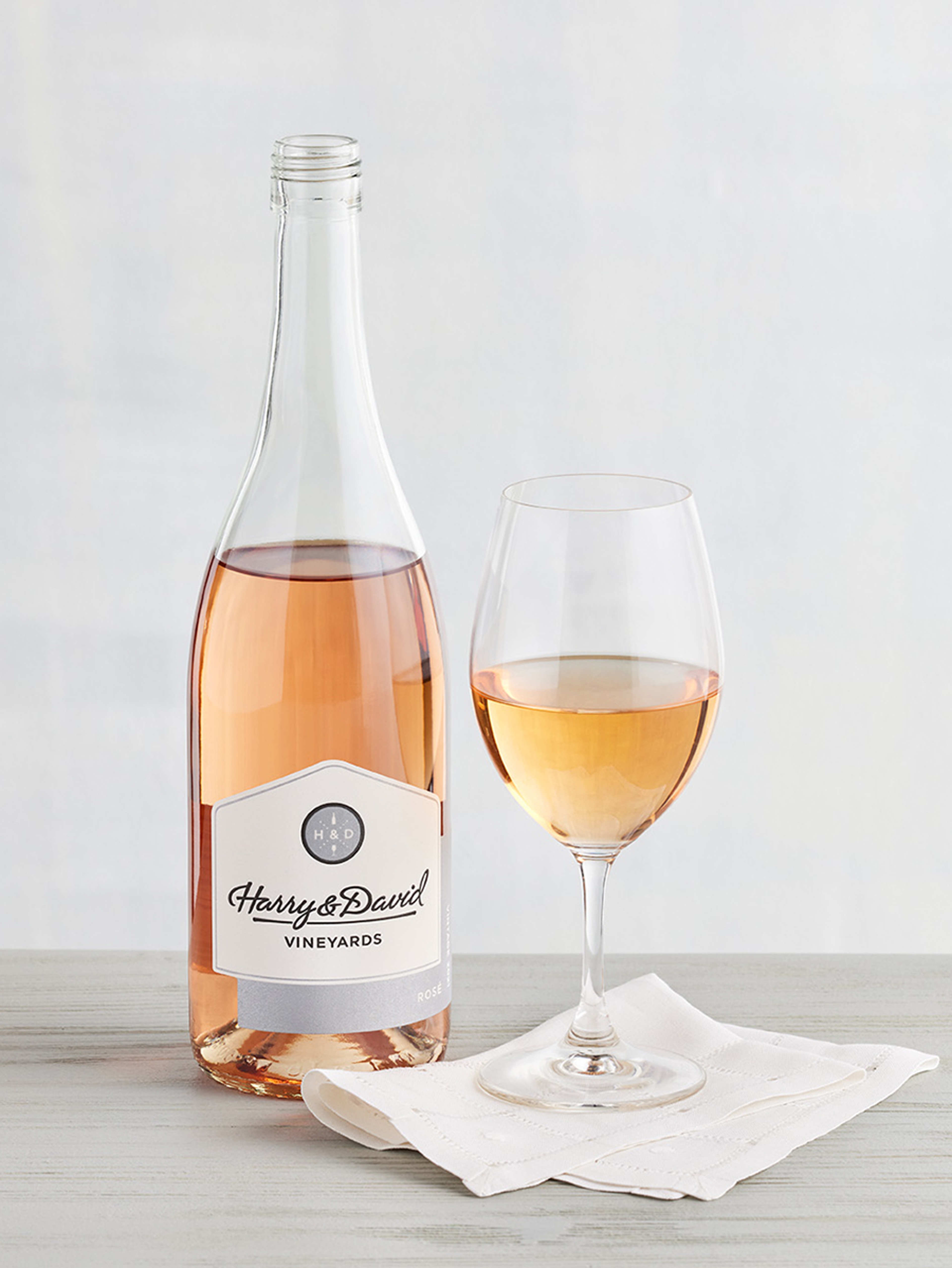 Harry & David rose wine bottle