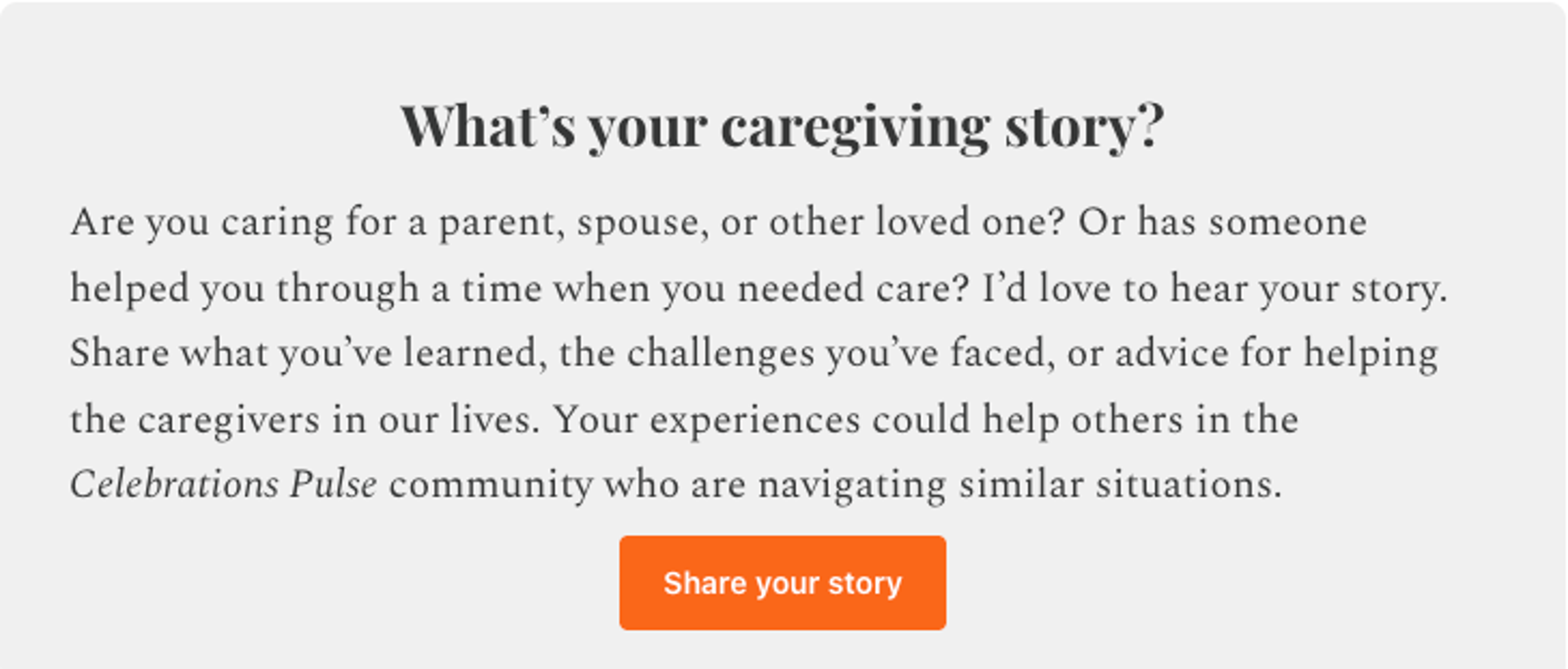 caregiving share your story
