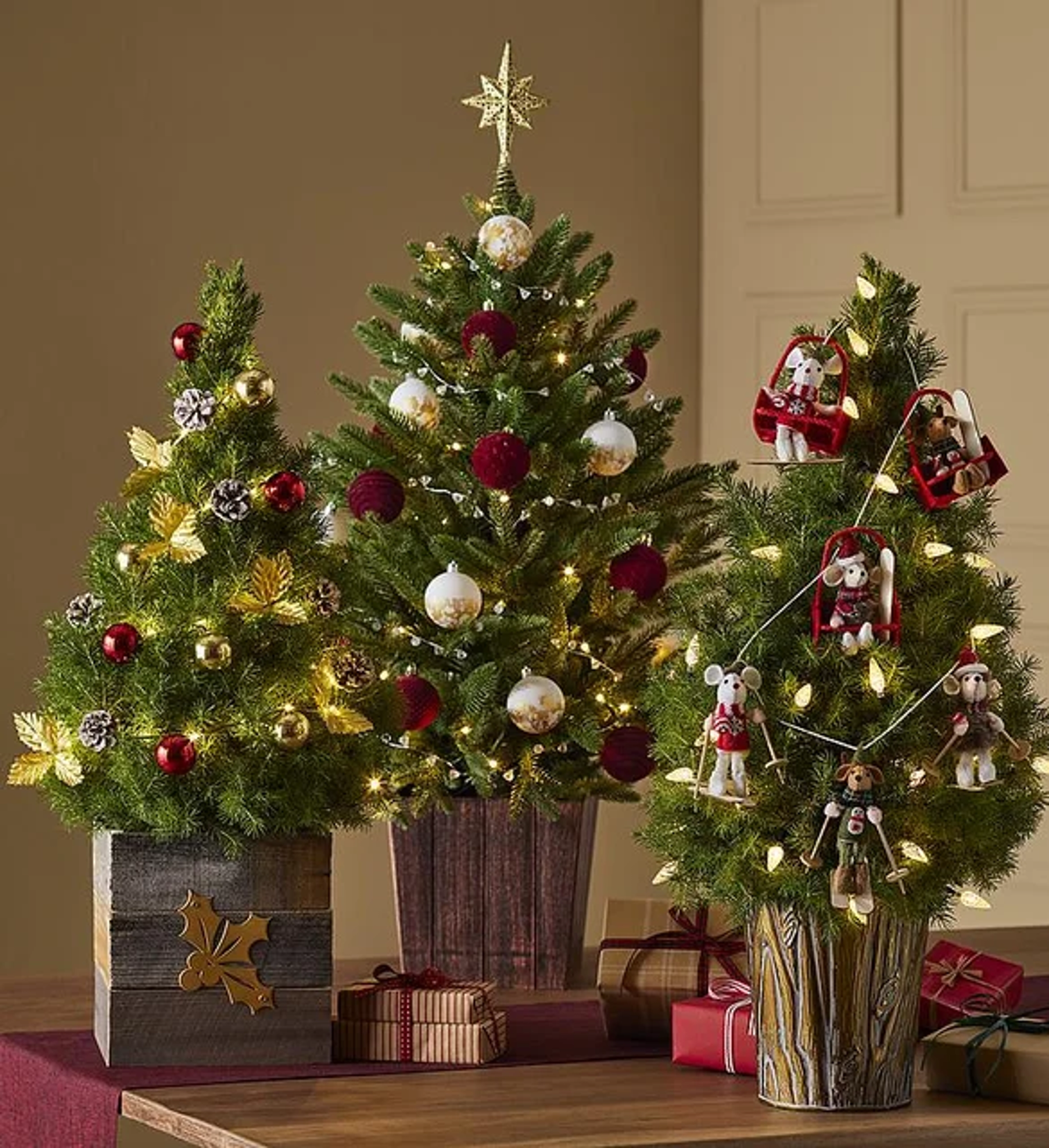 christmas decorations rustic christmas trees