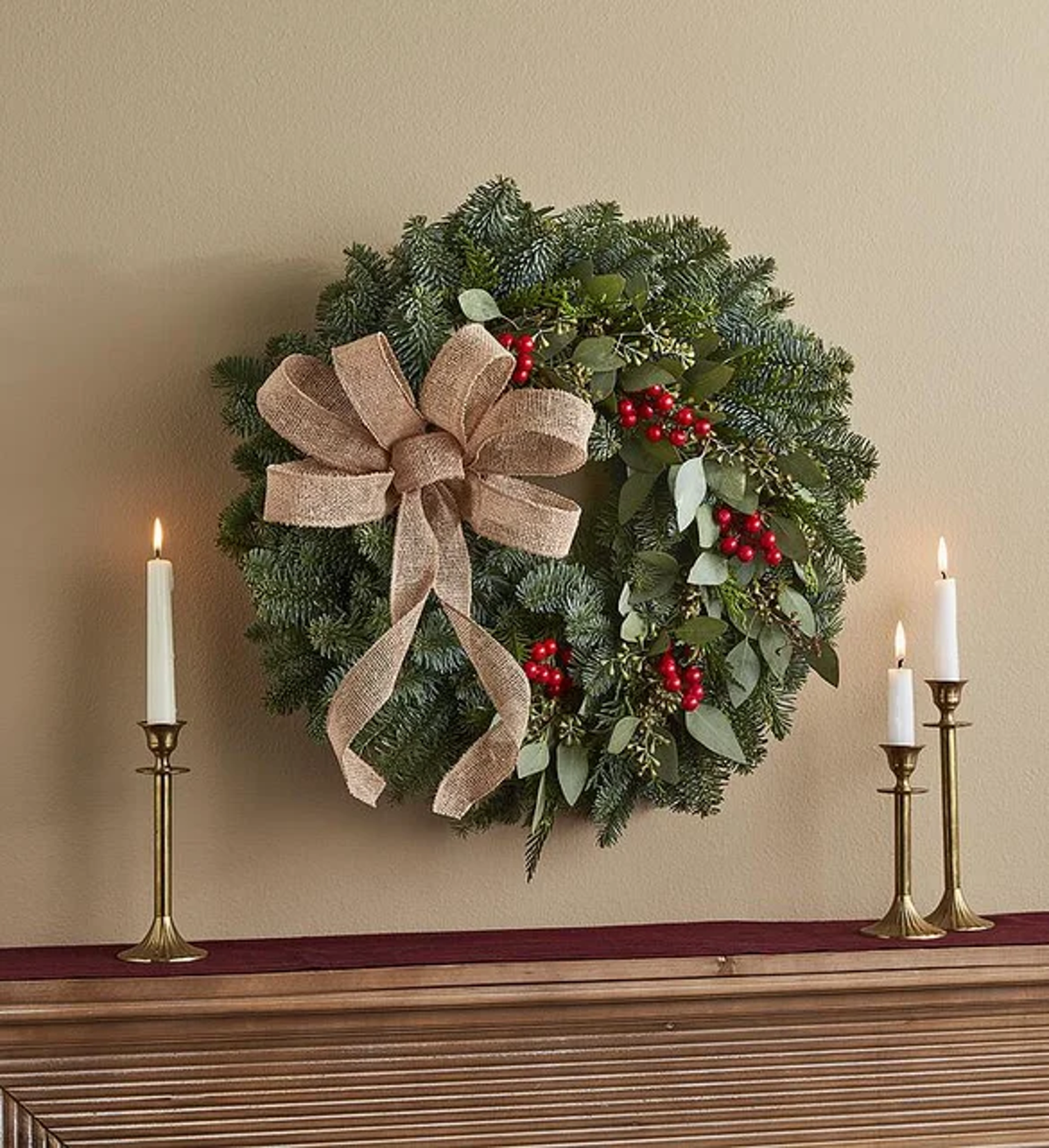 christmas decorations holiday rustic evergreen wreath