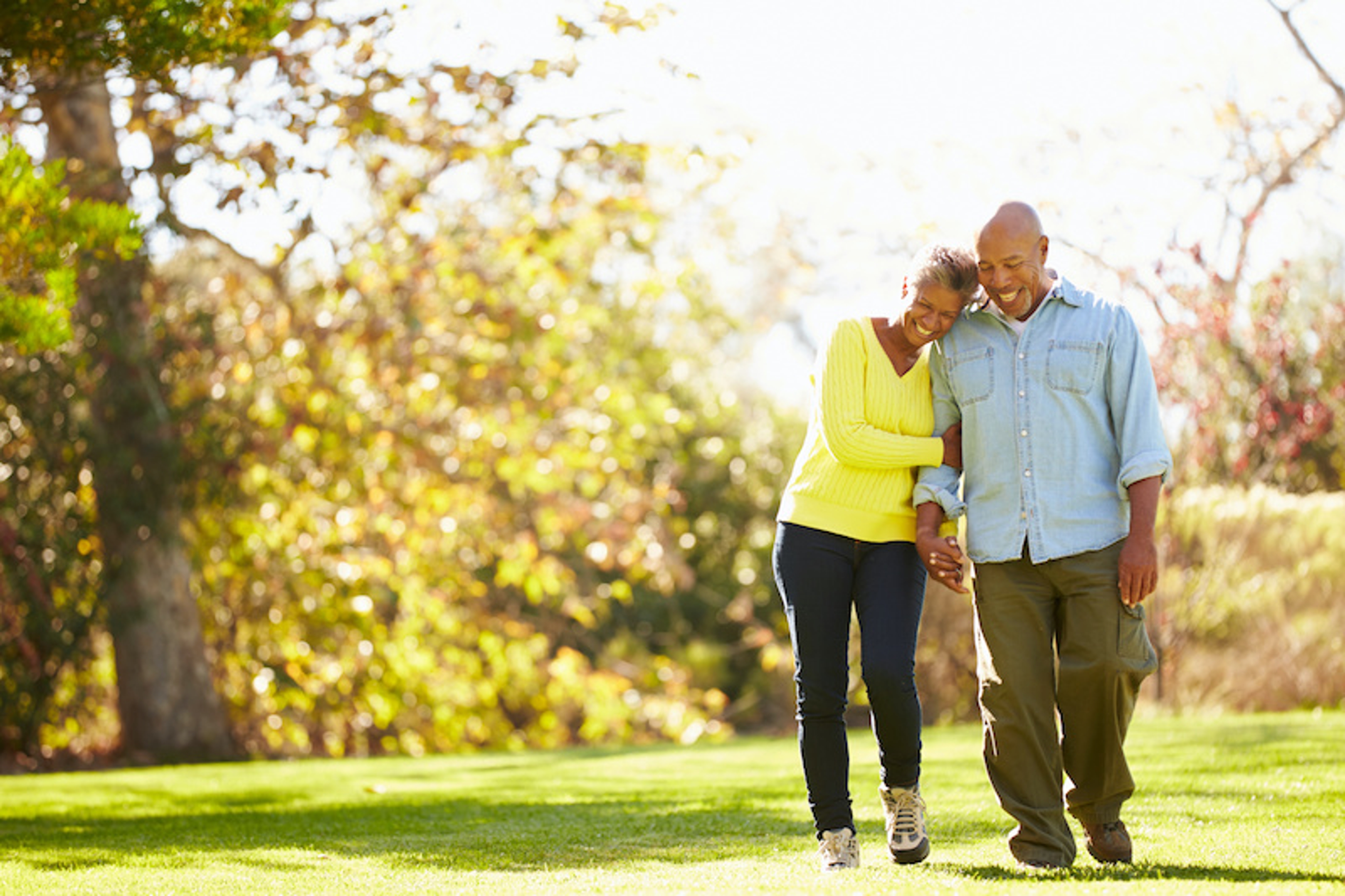 Older couple experiencing the benefits of walking.