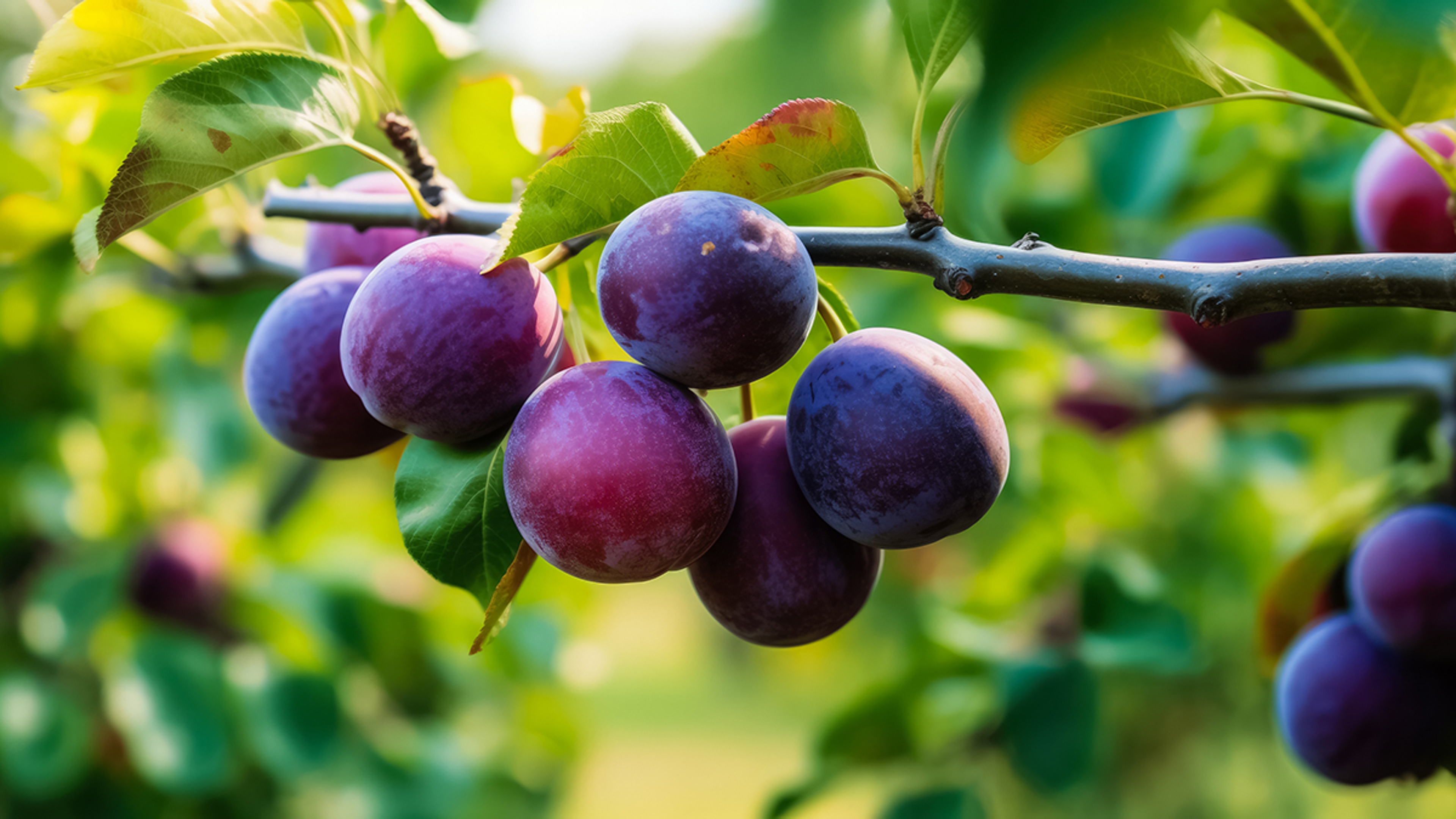 plums on branch