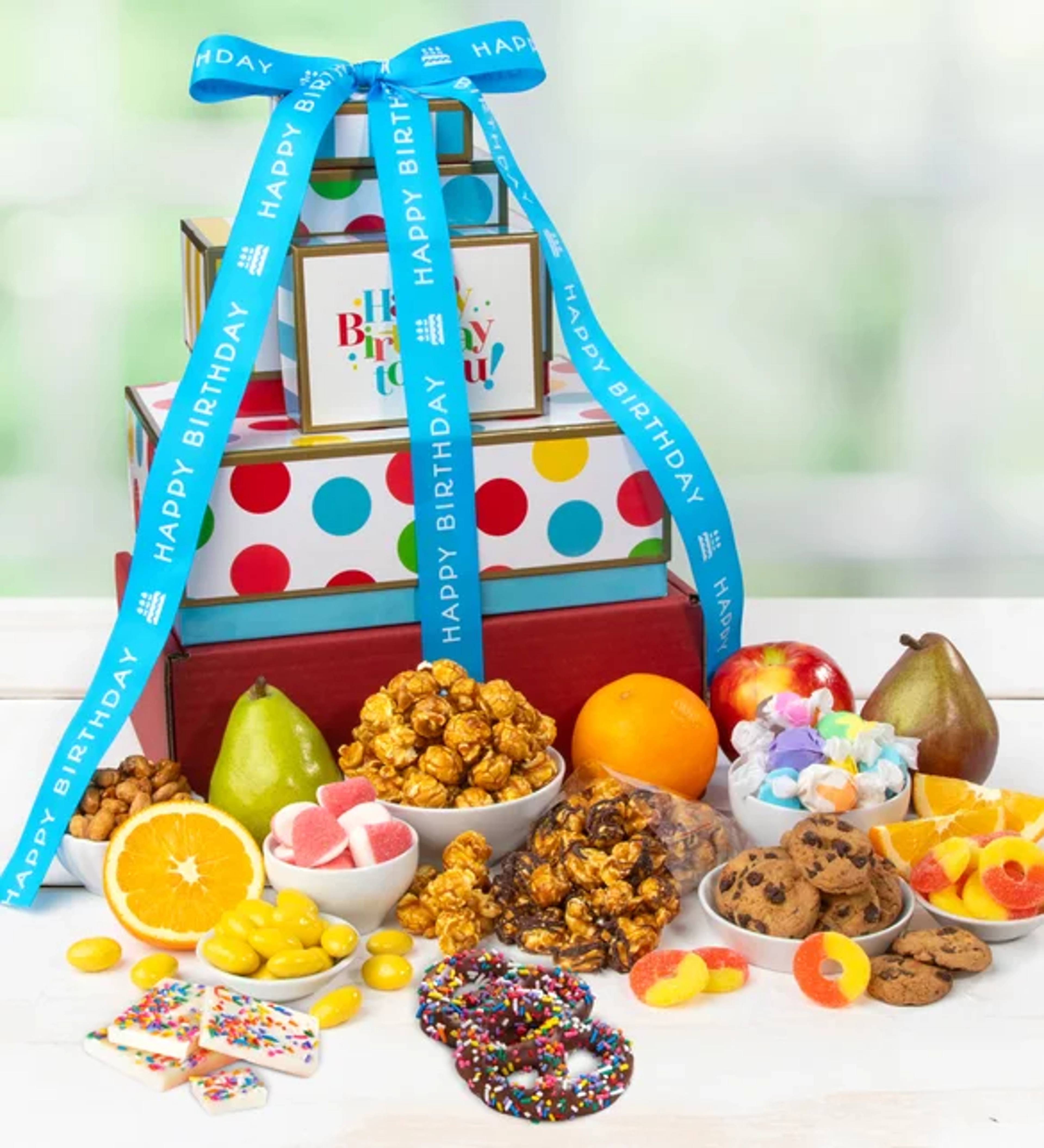 birthday gift ideas fresh fruit and sweets tower